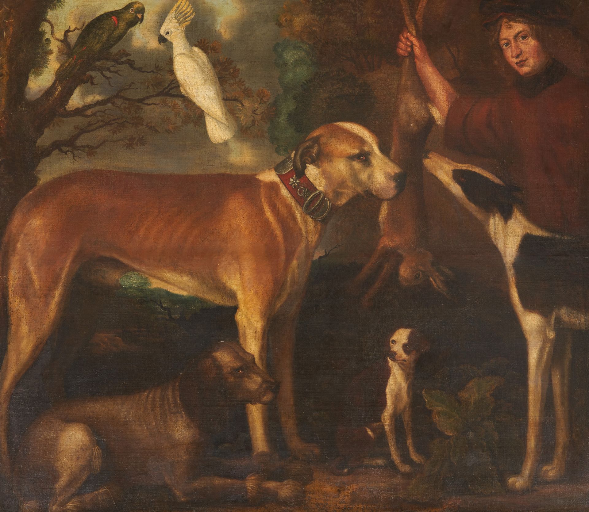 NIEDERLÄNDISCHE SCHULE NETHERLANDS SCHOOL
17th c.
Title: Hunting dog with prey a&hellip;