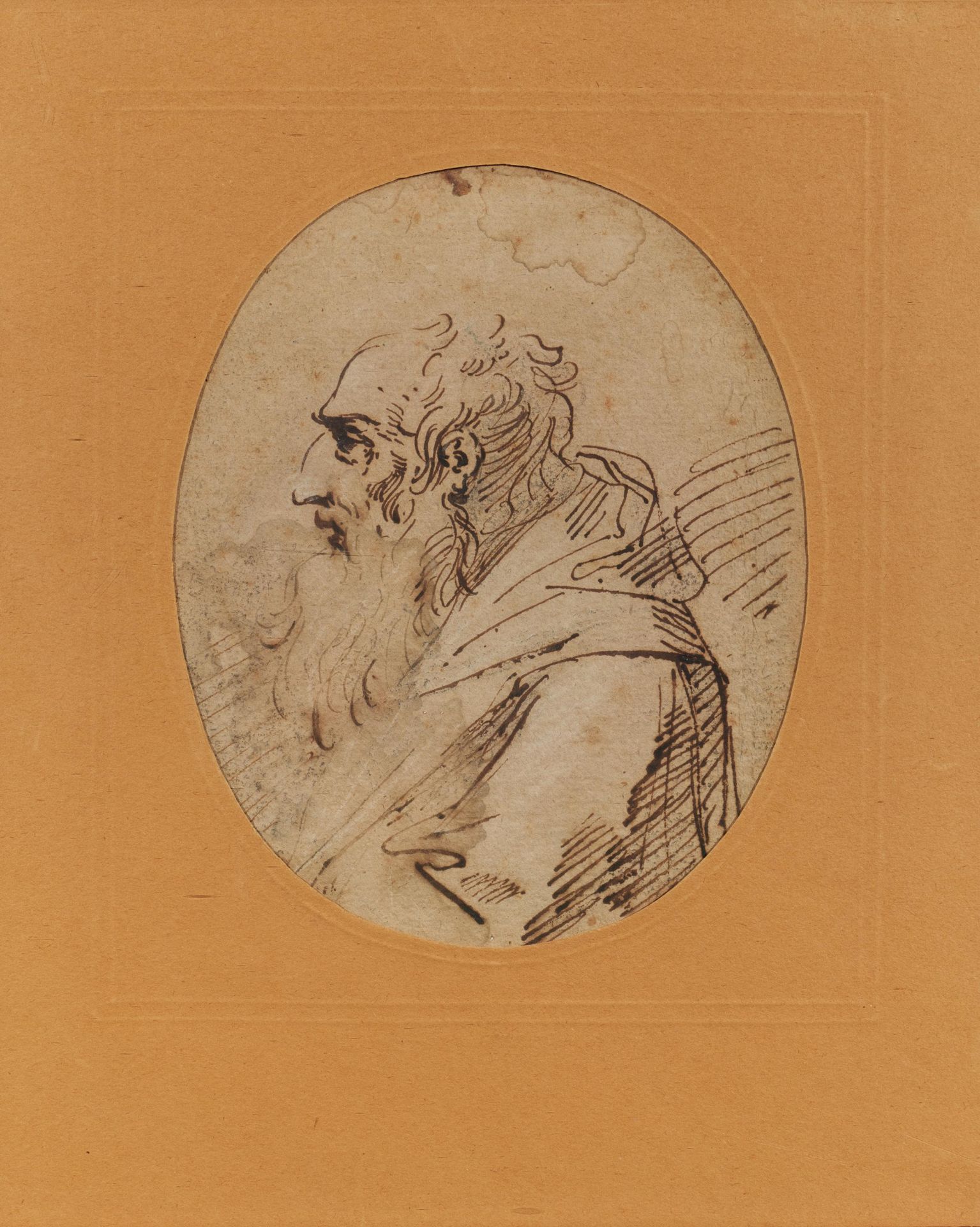 ITALIENISCHE SCHULE 意大利学校
17/18世纪
标题： 修士的轮廓画像。
Technique: 纸上钢笔水墨画。
安装： 已安装。
尺寸： &hellip;