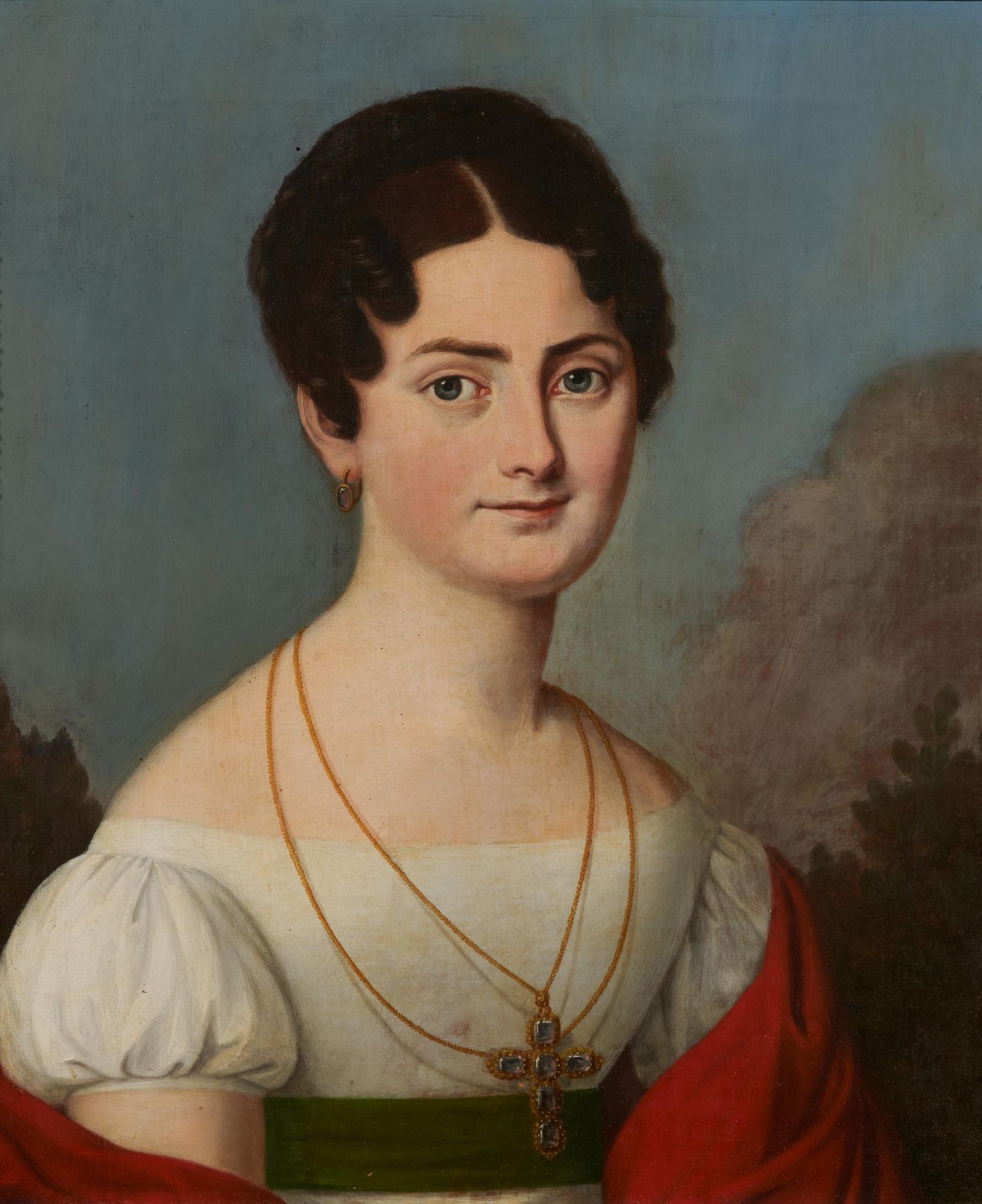 Deutsche Schule 德国学校
第1季 19世纪
标题： 年轻女士的肖像。
技术： 布面油画。
尺寸： 47,5 x 41厘米。
框架/底座：框架 。&hellip;