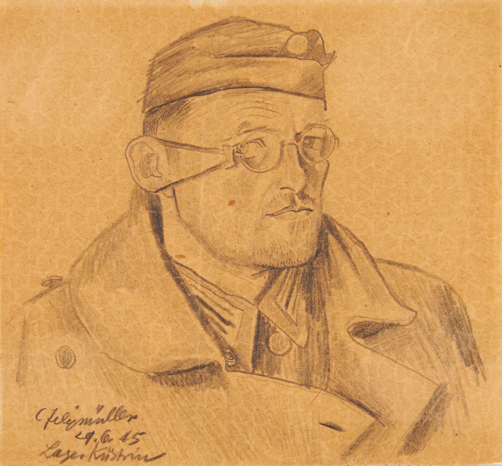 Conrad Felixmüller 菲利克斯-穆勒, 康拉德
1897年 德累斯顿 - 1977年 柏林

标题：无题（Lager Küstrin）。 
日期&hellip;