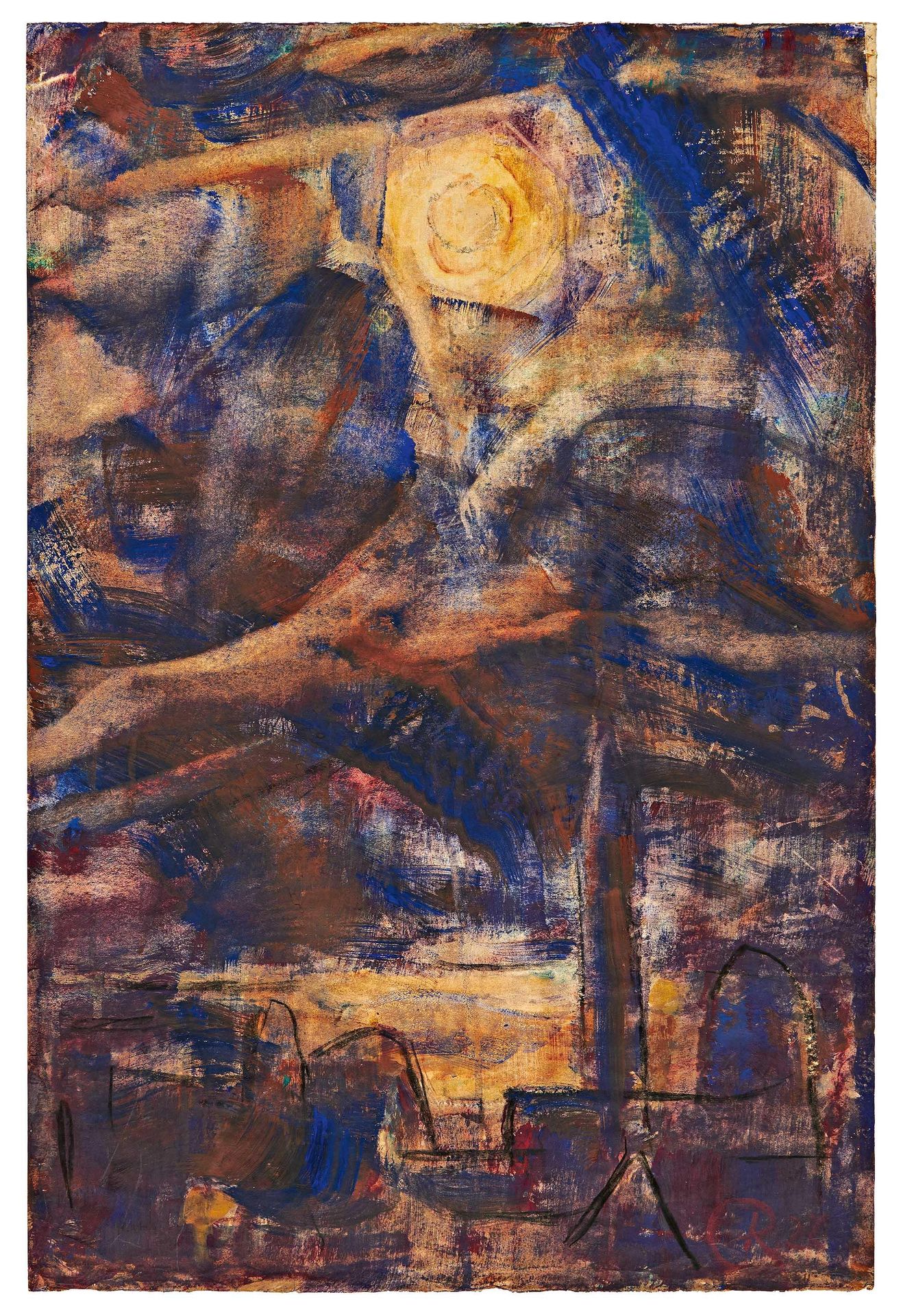 Christian Rohlfs 克里斯蒂安-罗尔夫
1849年 尼恩多夫 - 1938年 哈根

标题：蓝色的夜晚 
日期：1927年。 
技术：水彩画，纸上&hellip;