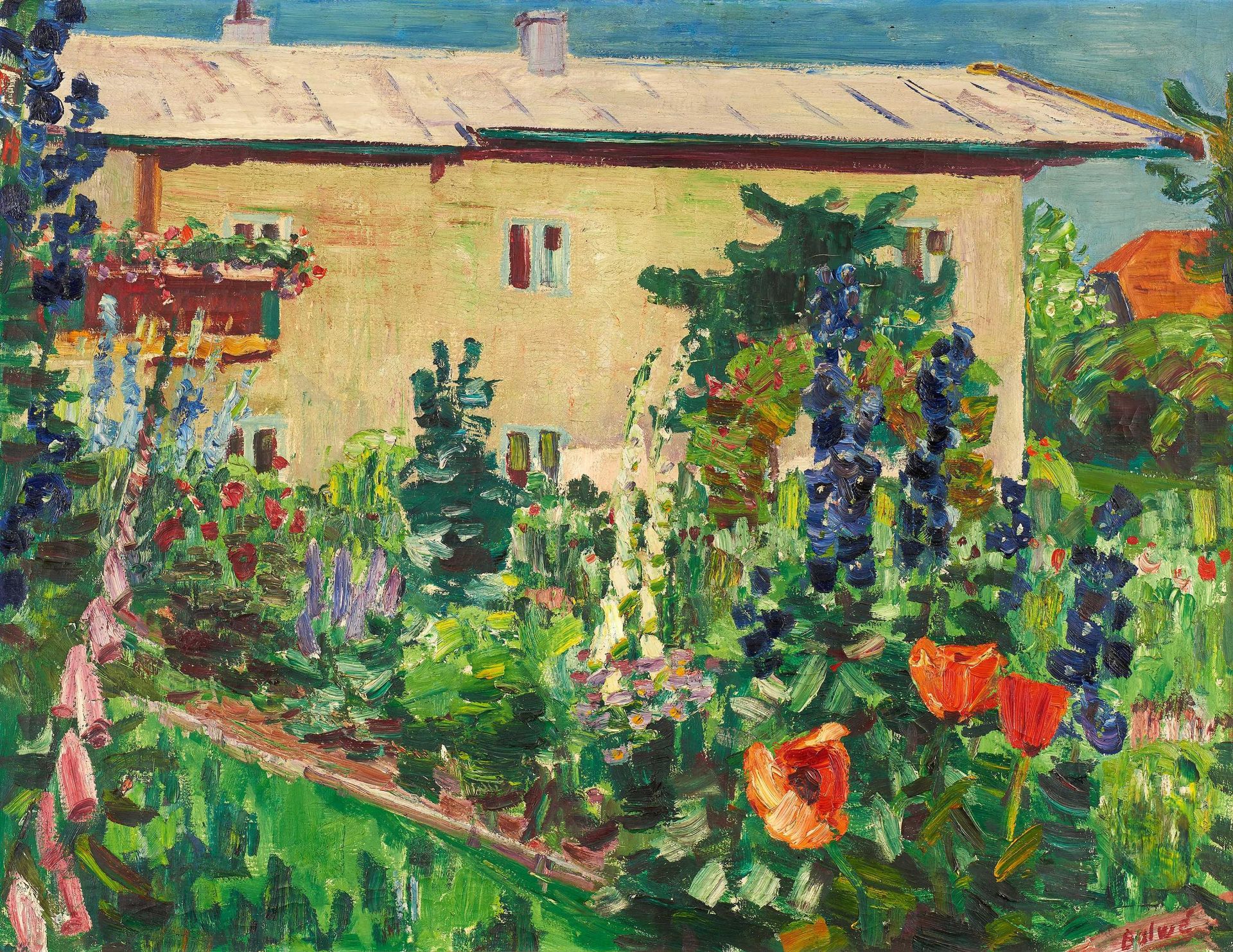 Arnold Balwé 巴尔韦, 阿诺德
1898年德累斯顿-1983年普里恩

标题："Bauerngarten"。 
技术：布面油画。 
尺寸：85 x &hellip;