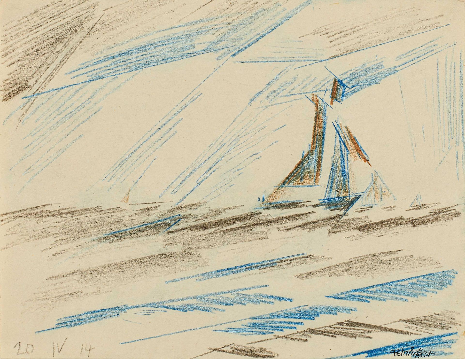 Lyonel Feininger FEININGER, LYONEL
New York 1871 - 1956

Titel: Fischerboot im R&hellip;