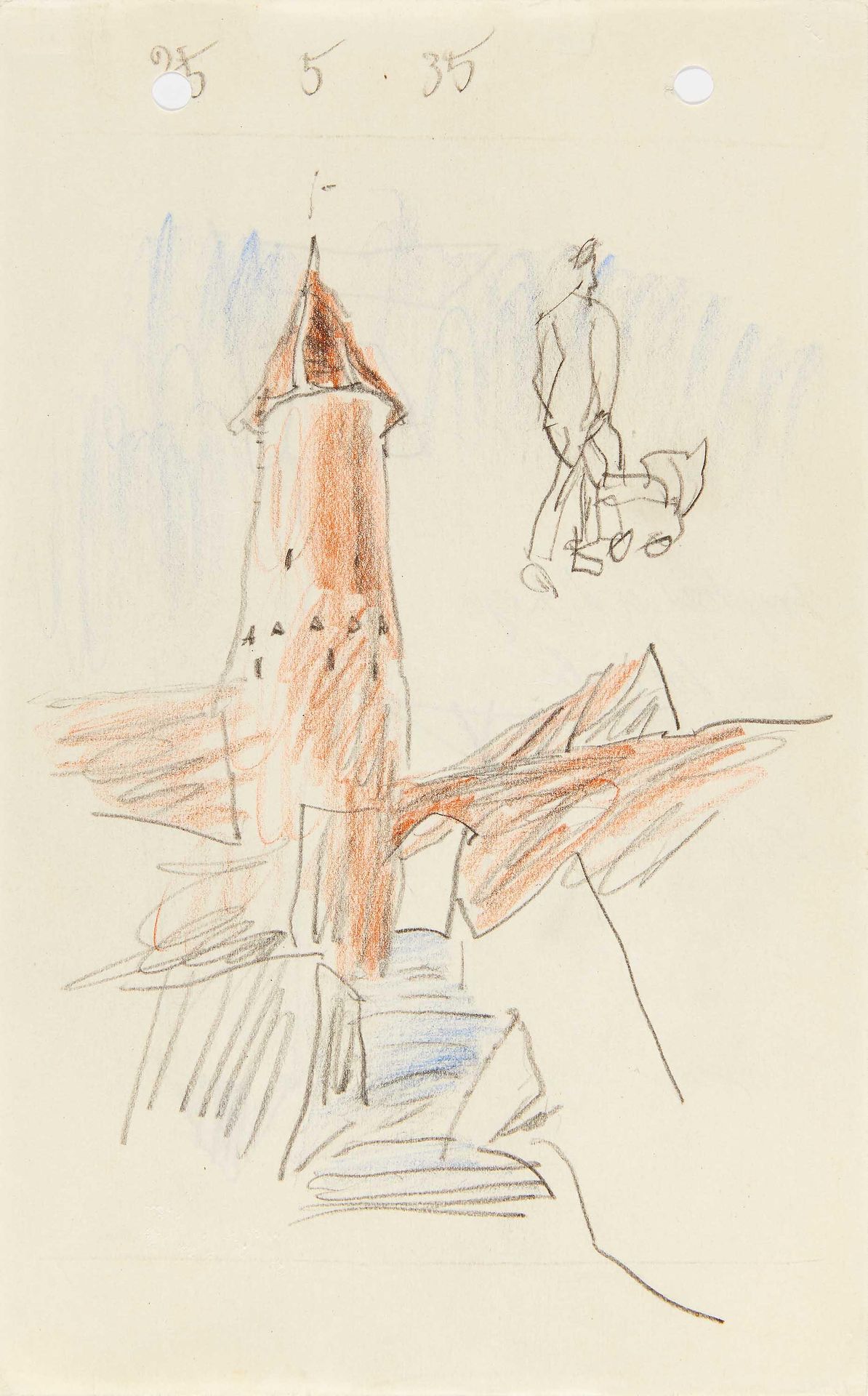 Lyonel Feininger 费宁格，莱昂内尔
纽约 1871 - 1956

标题：无题 (Grützturm in Treptow an der Reg&hellip;