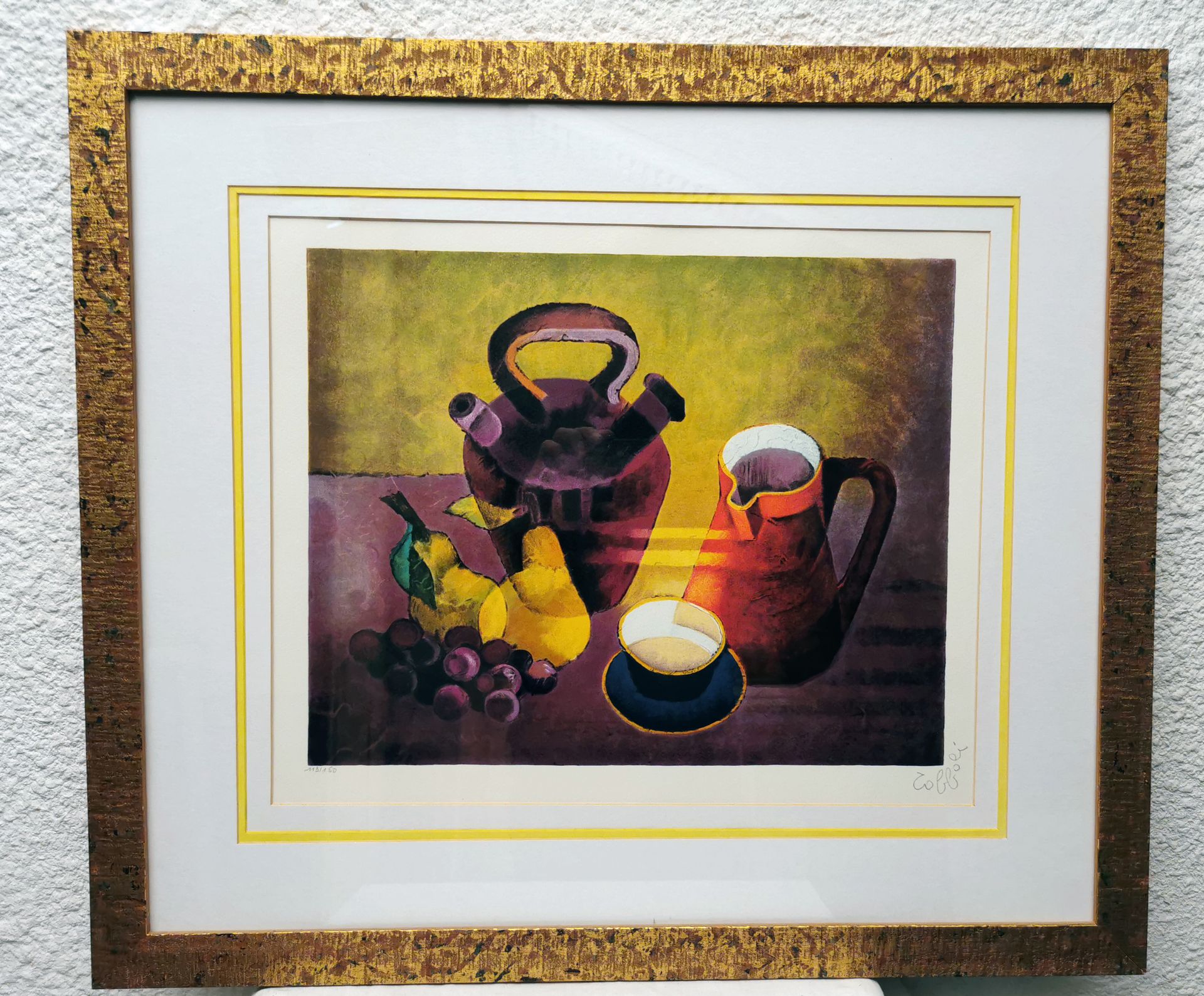 TOFFOLI TOFFOLI SBD "STILL LIFE WITH PITCHERS" LITHOGRAPH 113/150 UNFRAMED 51X38&hellip;