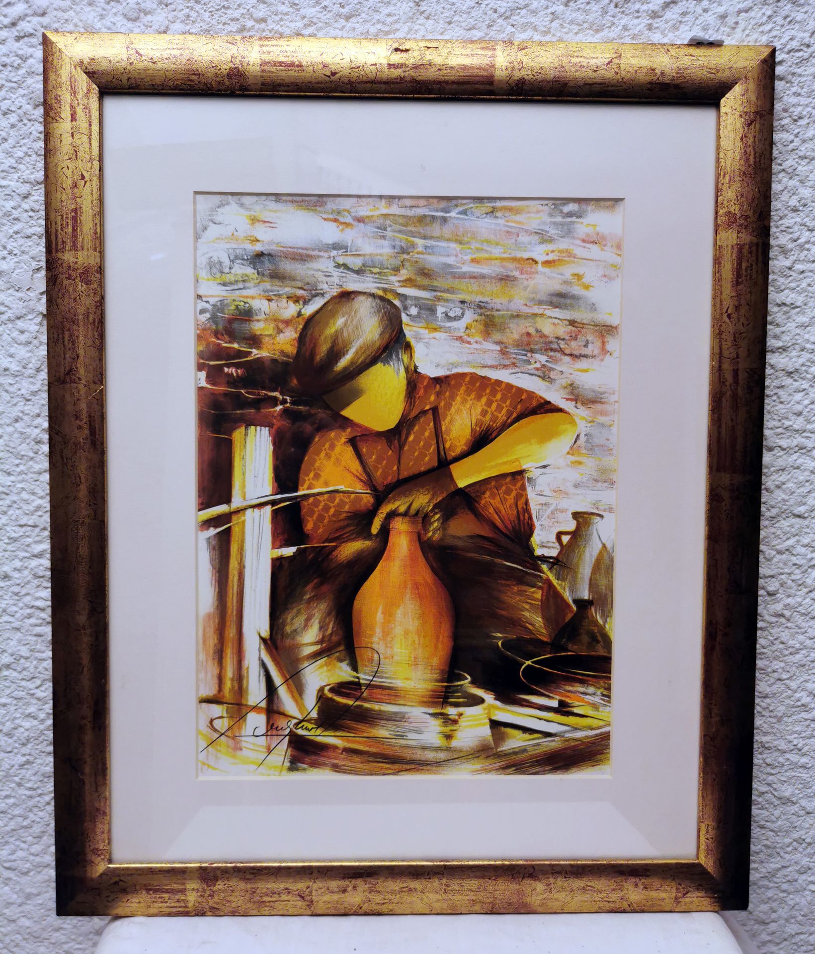 Raymond Poulet RAYMOND POULET SBD "THE BAKER" UNFRAMED LITHOGRAPH 38X28 FRAME 44&hellip;