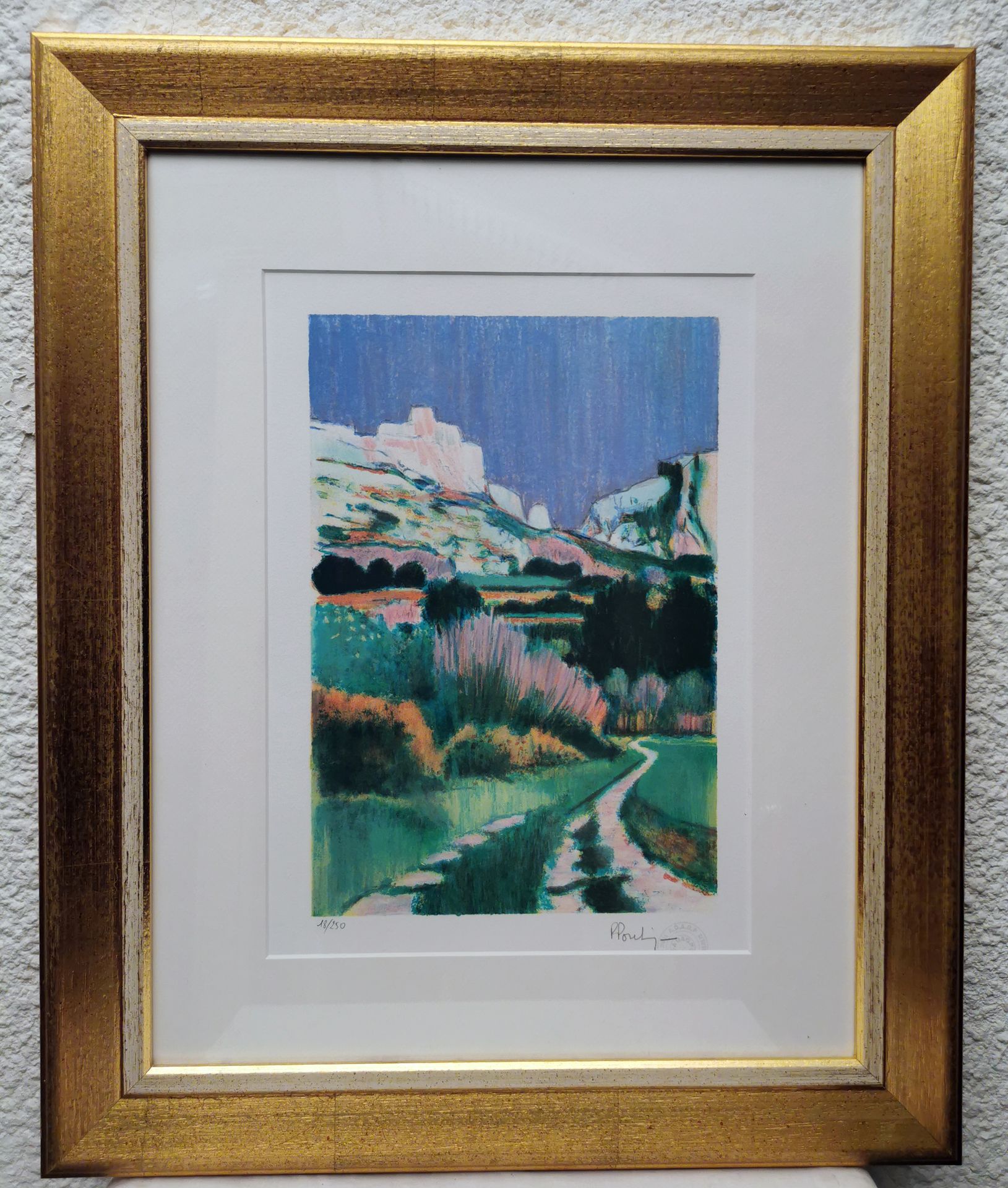Pierre Poulin PIERRE POULIN SBD "FORTRESS IN PROVENCE" LITHOGRAPH 18/250 UNFRAME&hellip;