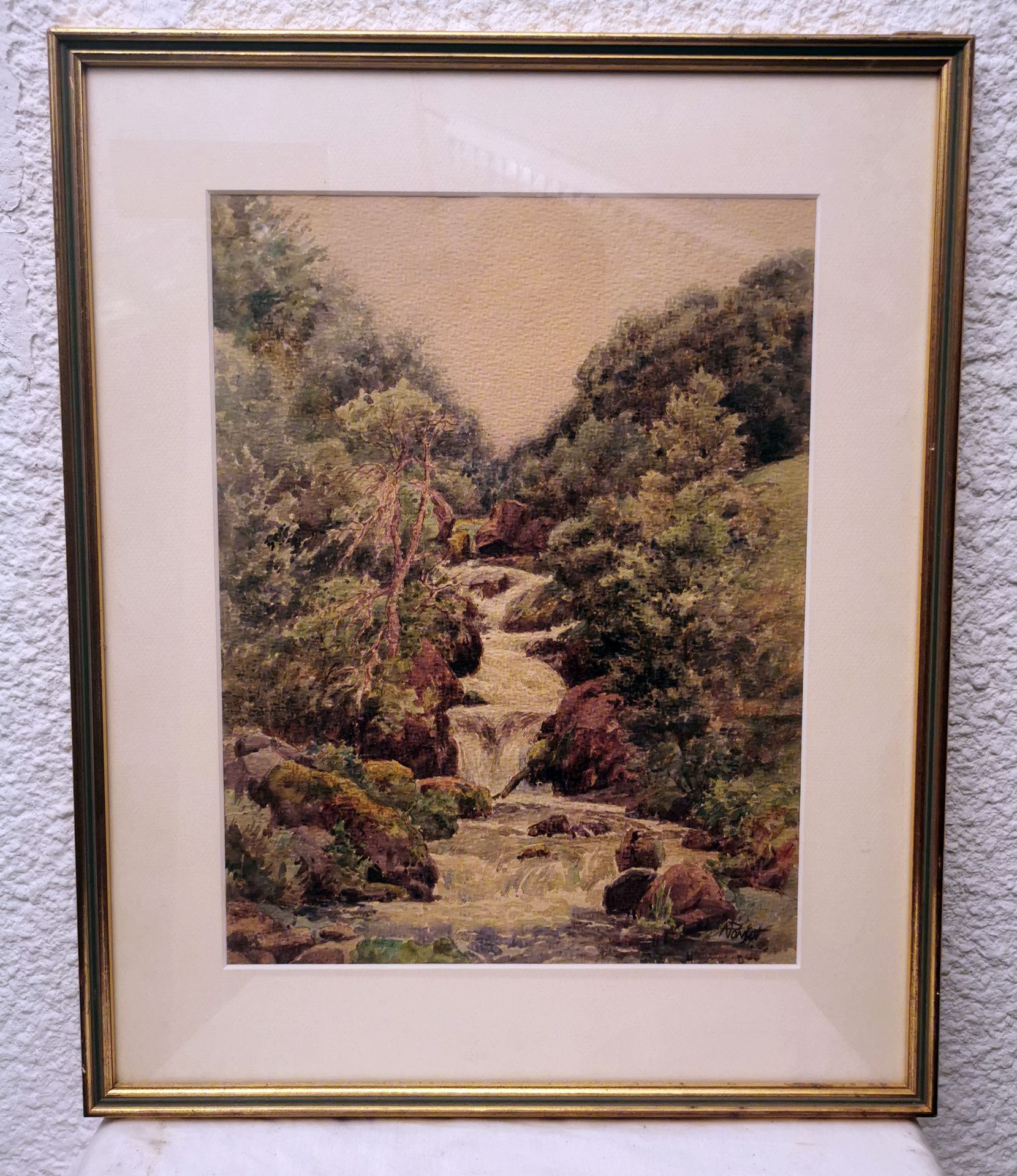 N PONSOT N.PONSOT SBD " LE TORRENT" AQUARELLE ON CANSON WITHOUT FRAME 27,5X35, W&hellip;
