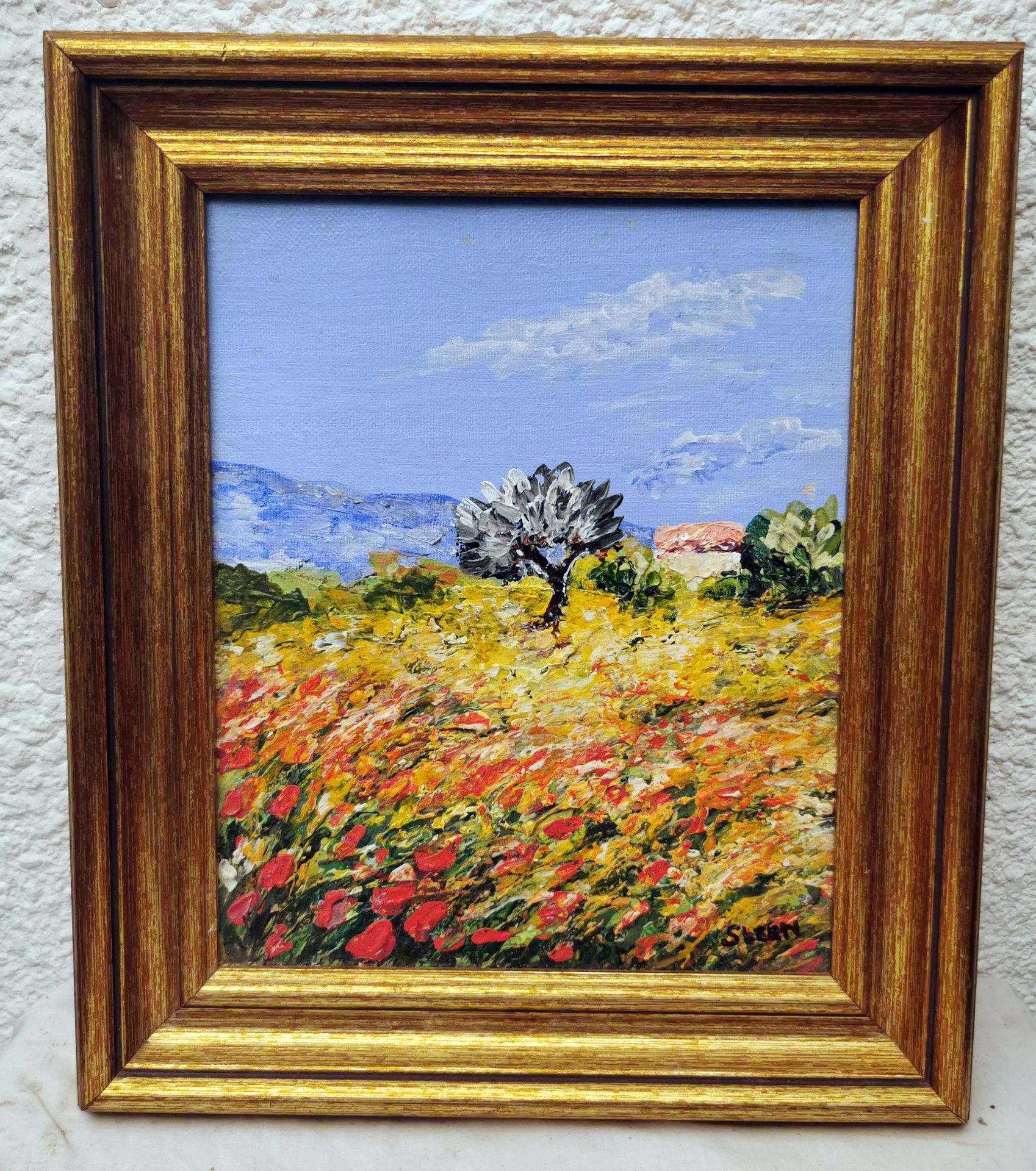 STERN STERN SBD DATE 1997, SIGNED ON THE BACK "PROVENCAL LANDSCAPE WITH POPPIES"&hellip;