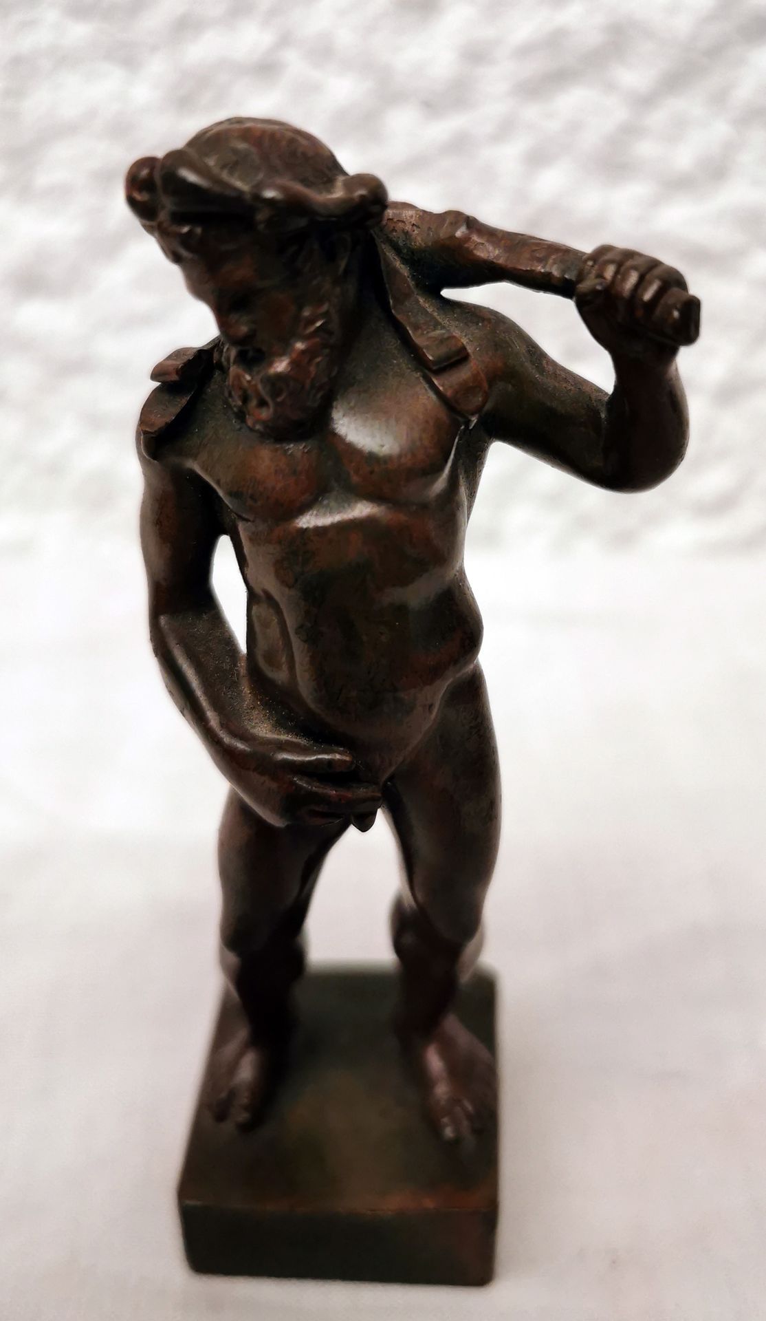 LE GEANT A LA MASSUE "THE GIANT WITH THE CLUB" BRONZE WITH MEDALLION PATINA ON A&hellip;