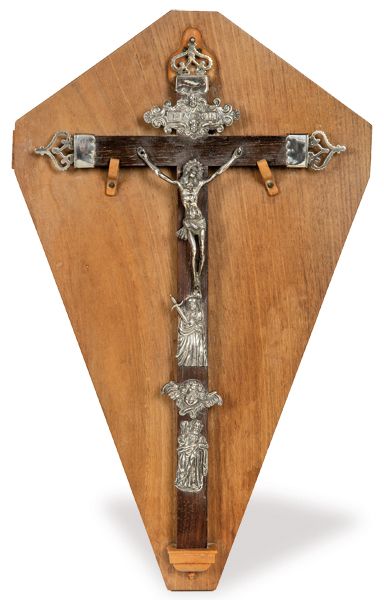 Rosewood and silver crucifix with Christ Crucified, Spain S. XVII. Kruzifix aus &hellip;