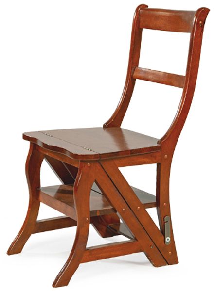 Convertible ladder chair in stained wood. S. XX Verwandelbarer Leitersessel aus &hellip;