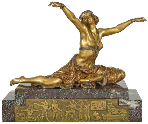 Art Deco Bronze Sculpture by Colinet 克莱尔-让娜-罗伯特-科利内特 (1880-1950) 
 "Theban Dance&hellip;