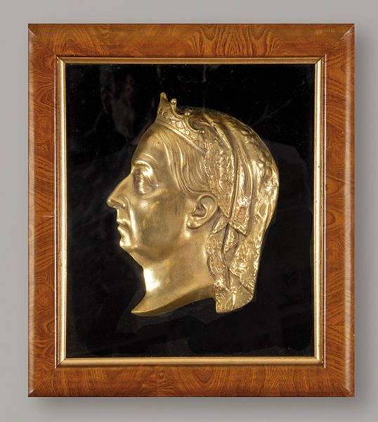 Bronze relief of Queen Victoria, S. XIX. Profile portrait. "Portrait de profil d&hellip;