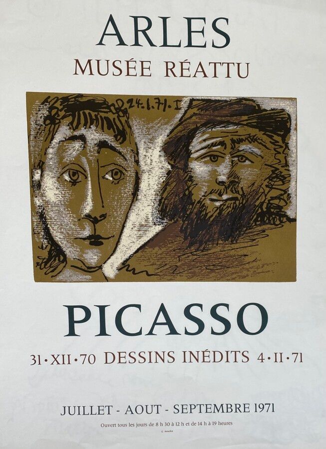 Null 帕布罗-皮卡索 (1881-1973)

毕加索，未发表的画作，Réattu博物馆，阿尔勒，1971年7-8月。

彩色平版印刷海报，Mourlot印&hellip;