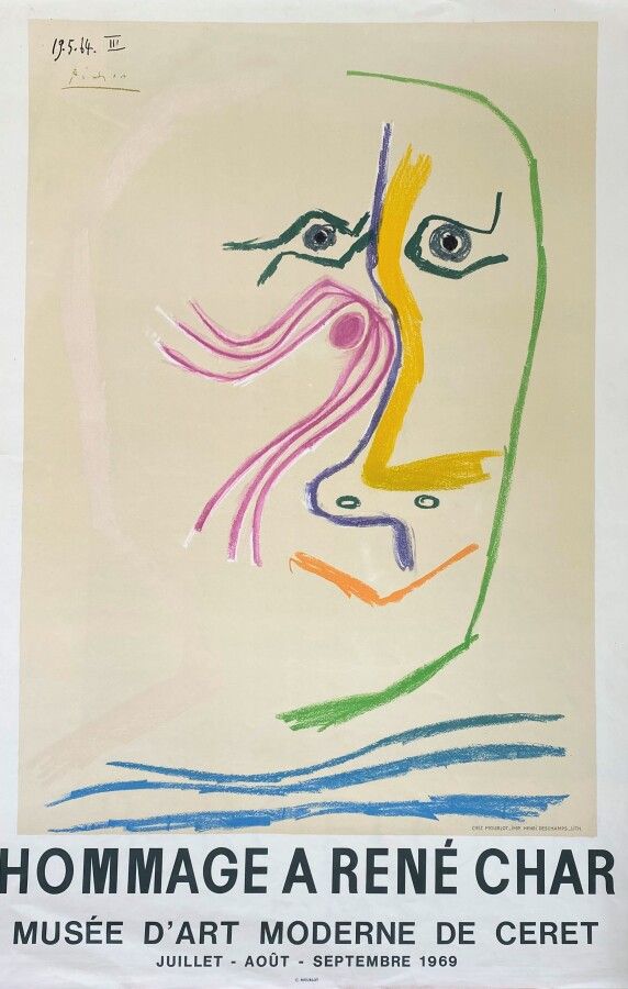 Null 帕布罗-皮卡索 (1881-1973)

向勒内-夏尔致敬-塞雷特现代艺术博物馆，1969年7月至9月（Czwiklitzer 348）。

石版画海&hellip;