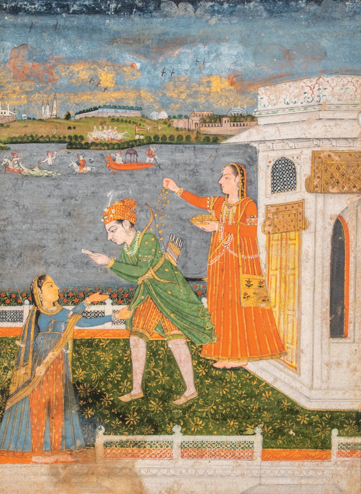 Null Nobleman accompanied by two women Pigments and gold on paper
North India, L&hellip;