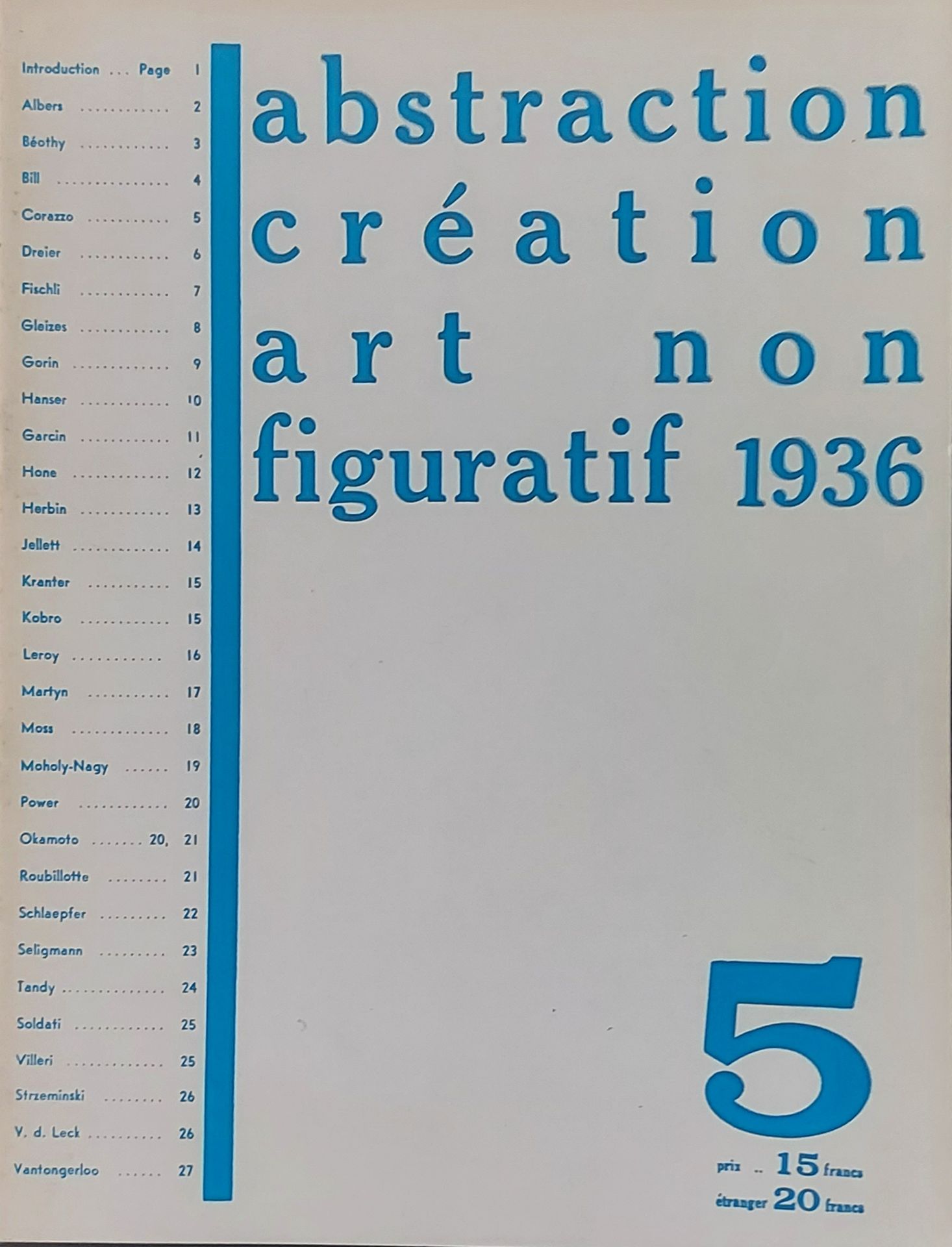 Null - 期刊 "抽象-创造第1、2、4、5号（完整的5期），1932-1936年，原版传真，Paul Nemours Editions，巴黎，无日期，约1&hellip;