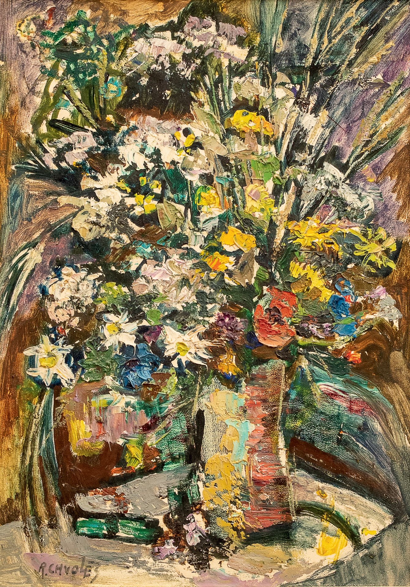 Raphael CHWOLES (CHVOLES) (1913-2002) - Blumenstrauß
Öl auf Karton, signiert unt&hellip;