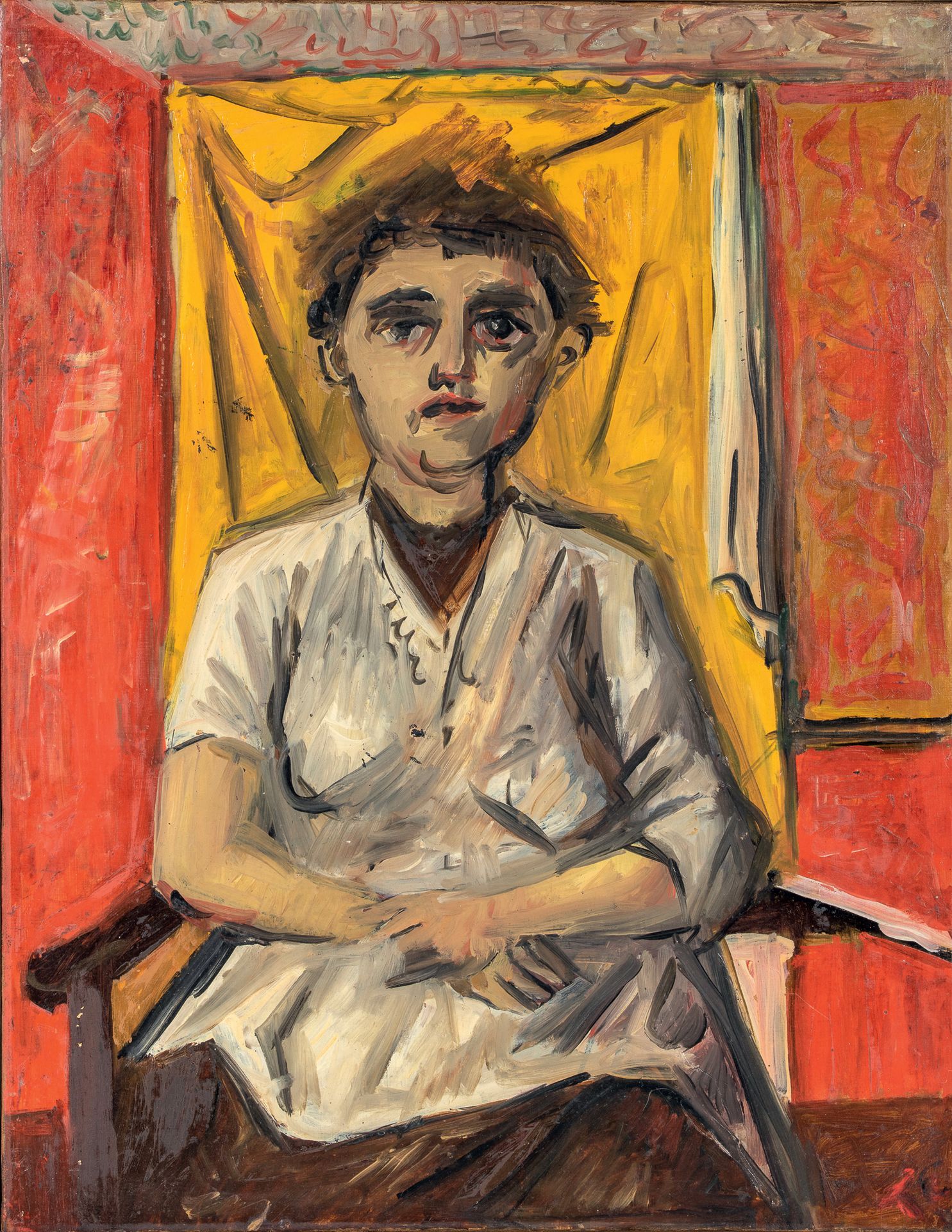 PIERRE TAL COAT (1905-1985) - 坐在扶手椅上的女人，1937年
布面油画，右下角有字，非常小的缺料，中下部有小的重绘 65 x 50&hellip;