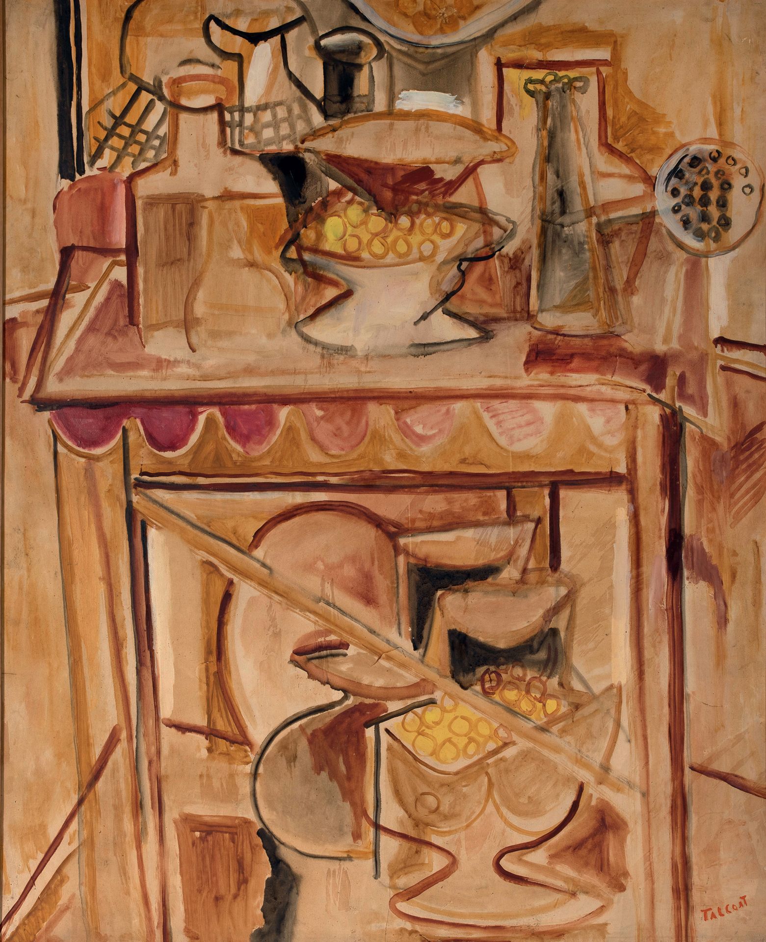 PIERRE TAL COAT (1905-1985) - 静物与杯子，1941年
布面油画，右下方签名
展览：伯尔尼艺术馆，Tal Coat - Hajdu，&hellip;
