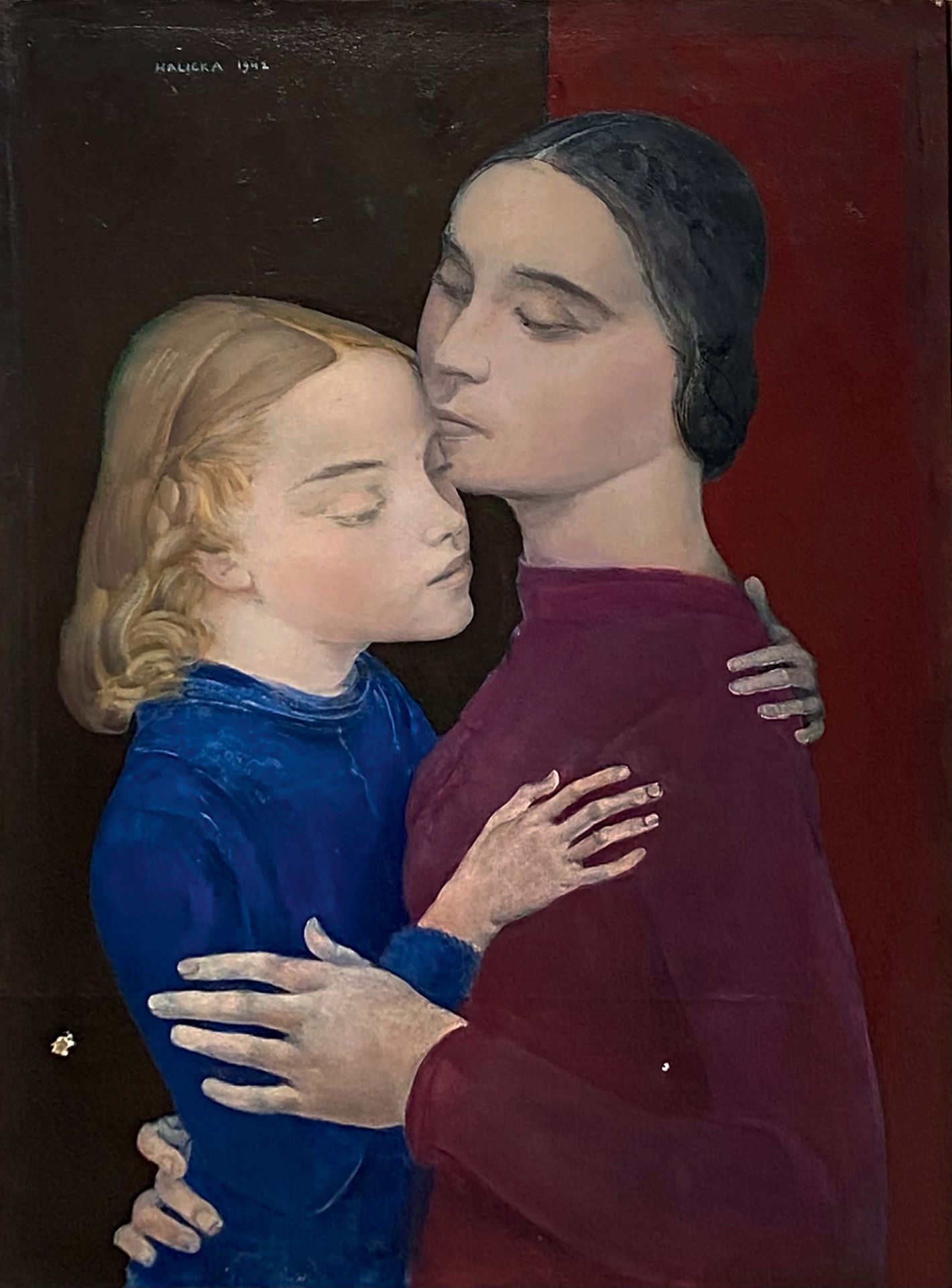 Alice HALICKA (1895-1975) - 母亲和她的女儿（艺术家与女儿的自画像），1942年
布面油画，左上方有签名和日期，两个小孔，一个在右下方&hellip;