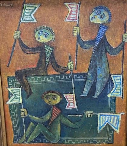 Pinchas SHAAR - Boys with flags, 1955
Oil on canvas, signed upper left, counters&hellip;