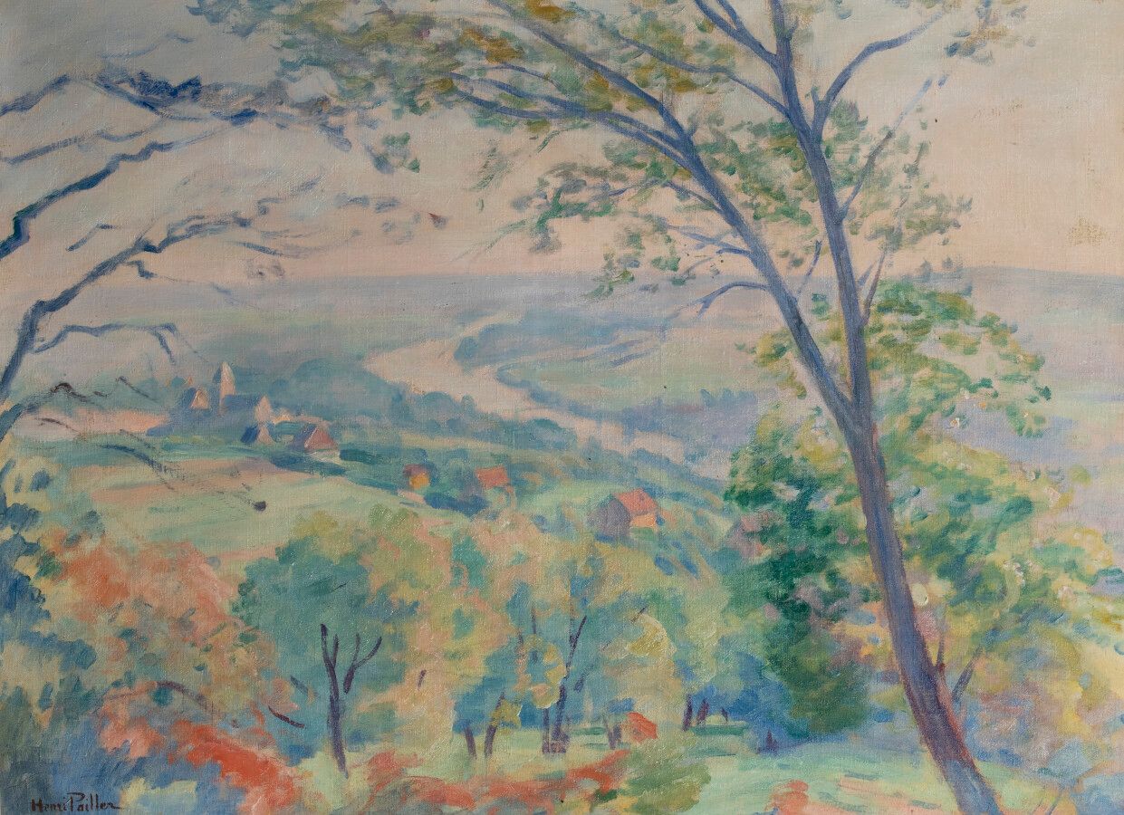 Henri PAILLER (1876-1954) 山谷
布面油画，左下方有签名，背面有编号295
54 x 73 cm