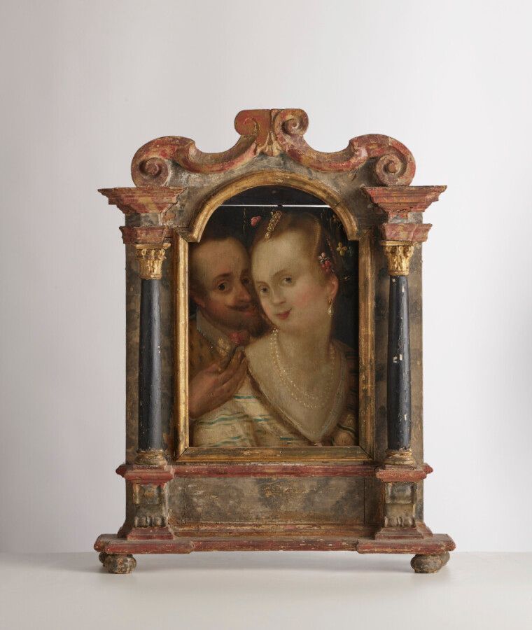 Dans le goût de l'école du Nord du XVIème siècle Portrait of a couple
Oil on pan&hellip;