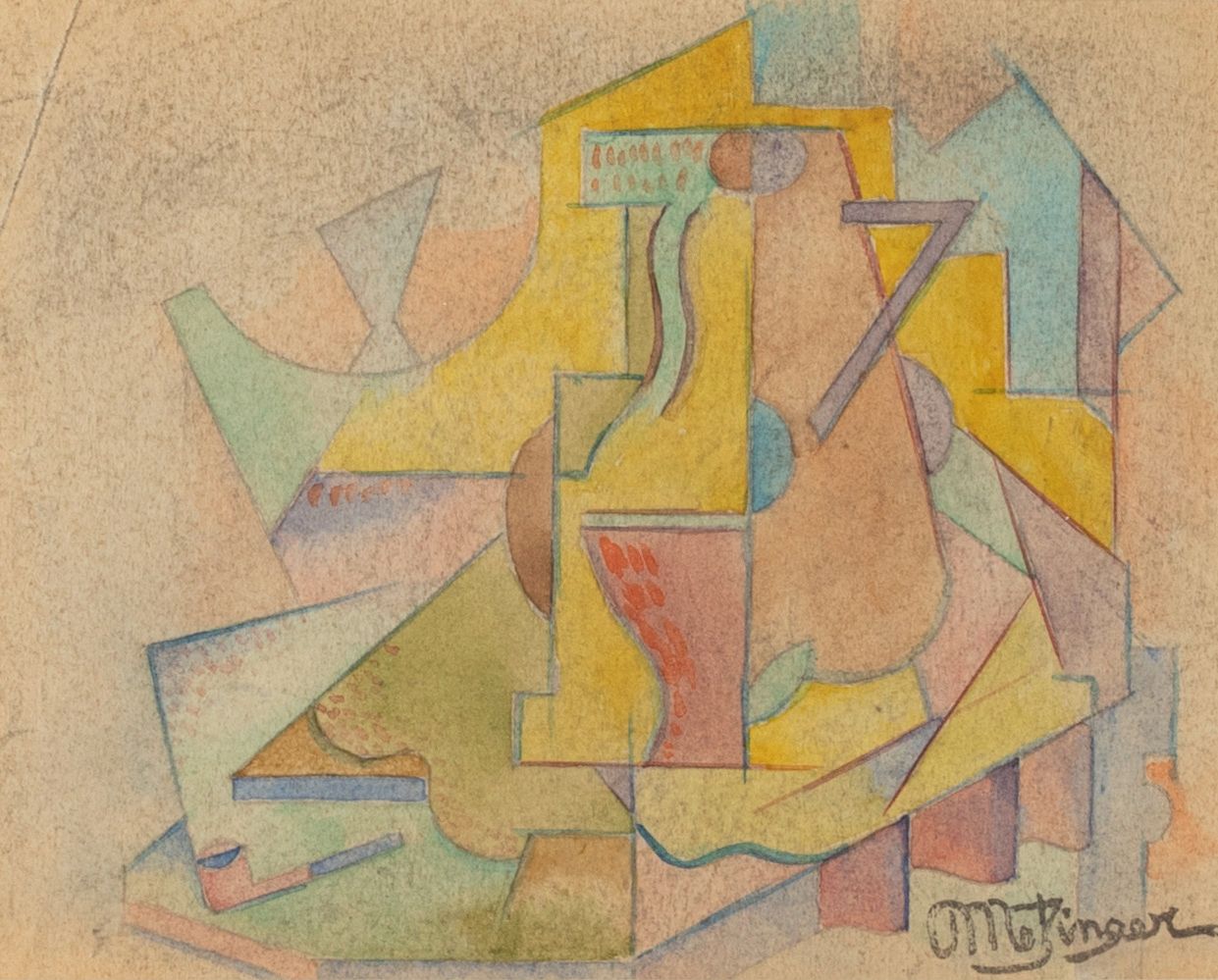 Jean METZINGER (1883-1956) Nature morte cubiste
Aquarelle, signée en bas à droit&hellip;