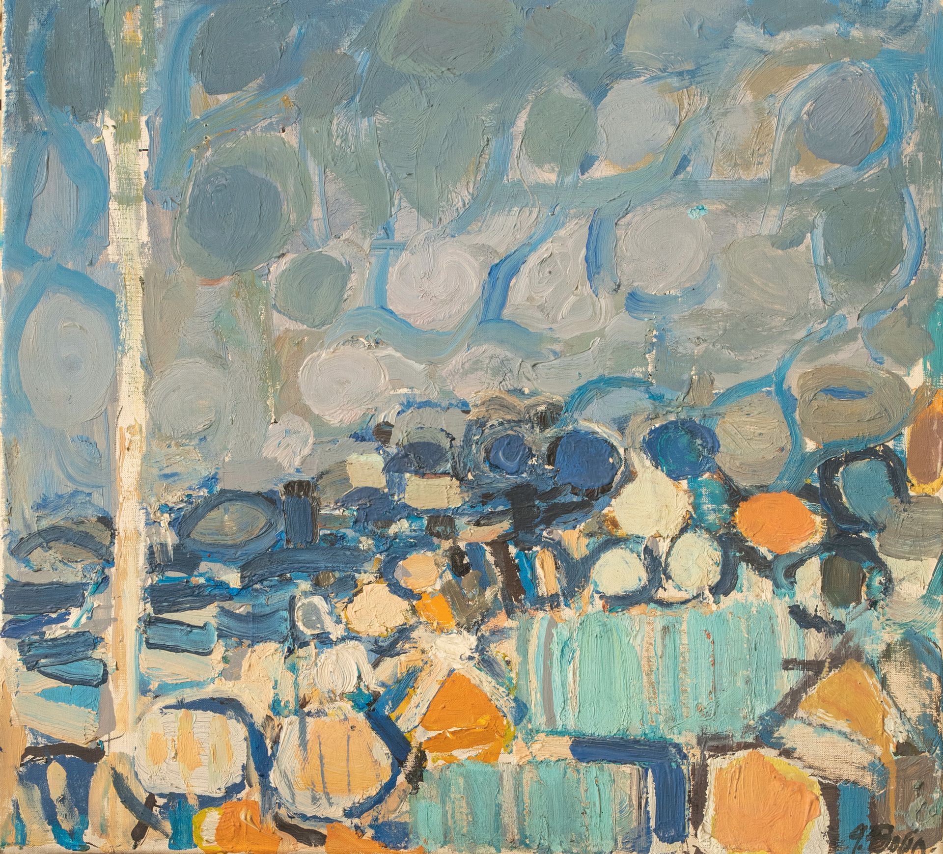 BOLIN Gustave (1920-1999) 无题
布面油画，右下方签名 46 x 50 cm
