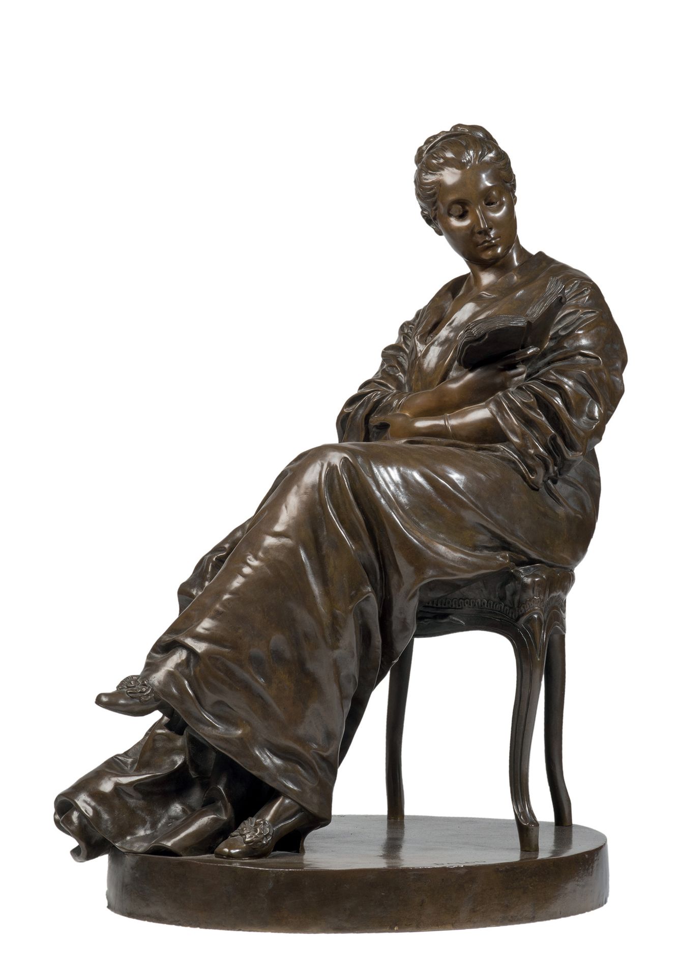 DALOU Jules (1838-1902) 带有棕色铜锈的青铜器，署名 "DALOU"。
，带有创始人Susse Frères éditeurs Paris&hellip;