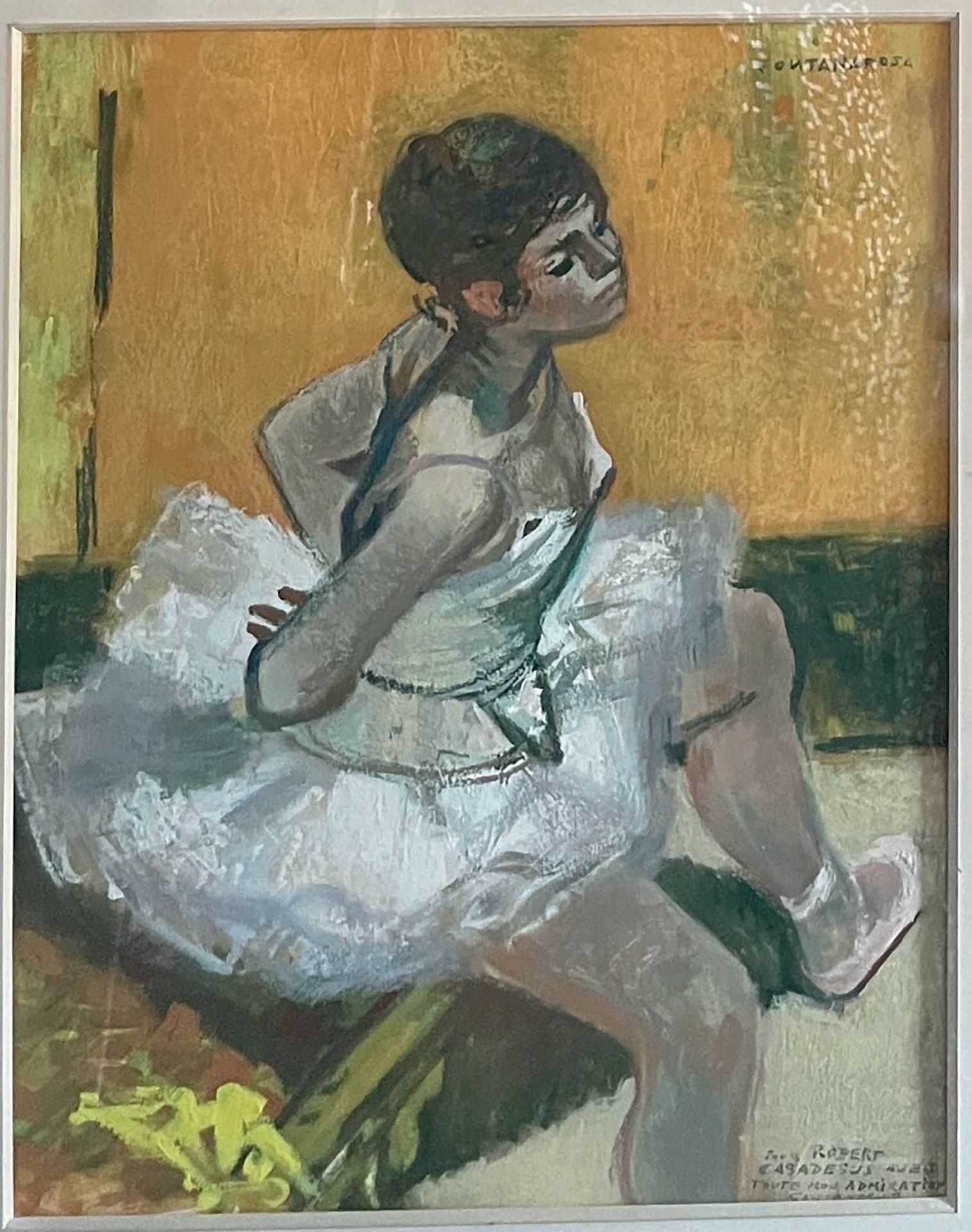 Lucien FONTANAROSA (1912-1975) 休息中的芭蕾舞者
水彩水粉画，右上角签名，右下角注明
49 x 38 cm