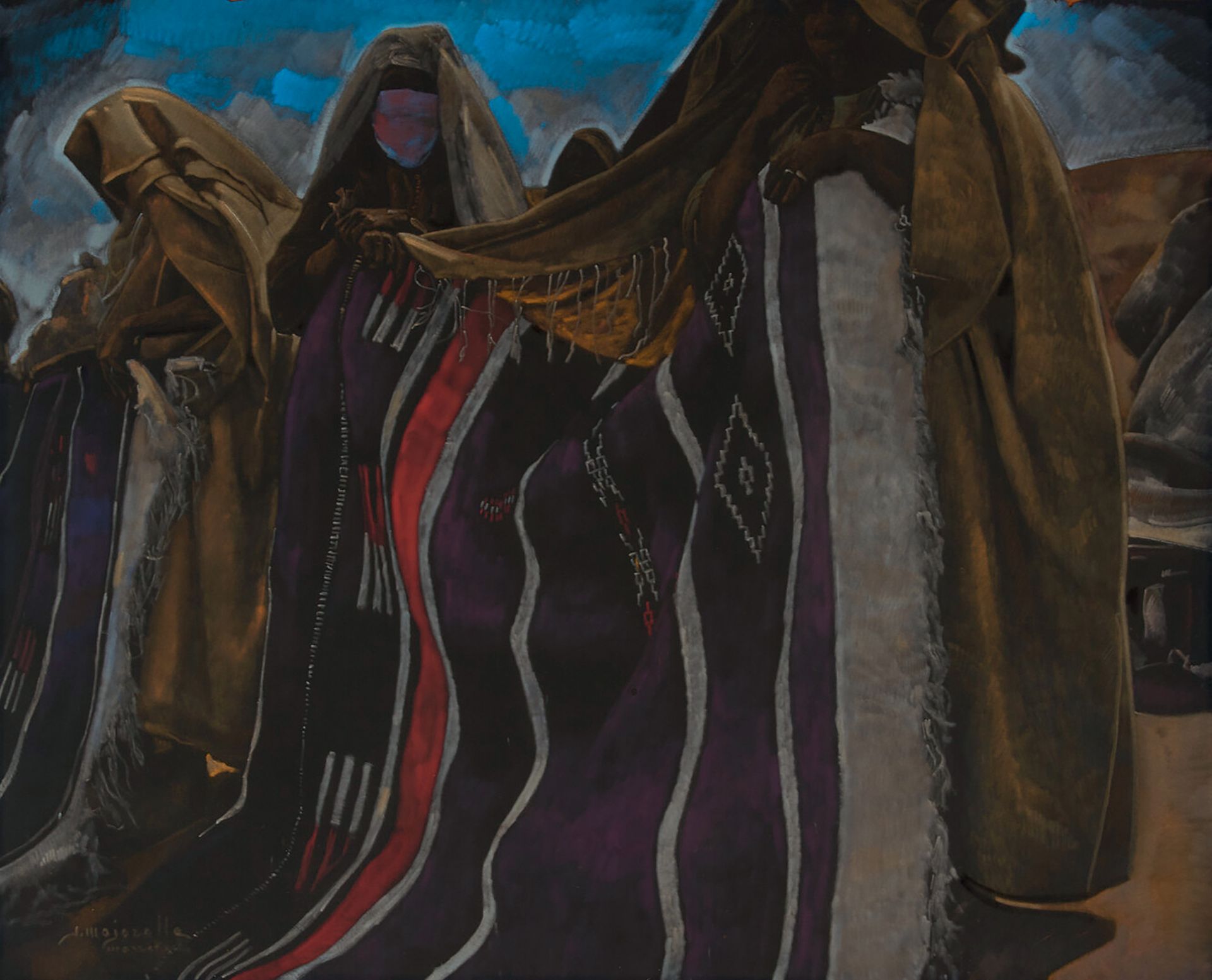 MAJORELLE Jacques (1886-1962) 马拉喀什：地毯商人 粉彩画，签名并位于左下角 82 x 102 cm at sight 84,5 x&hellip;