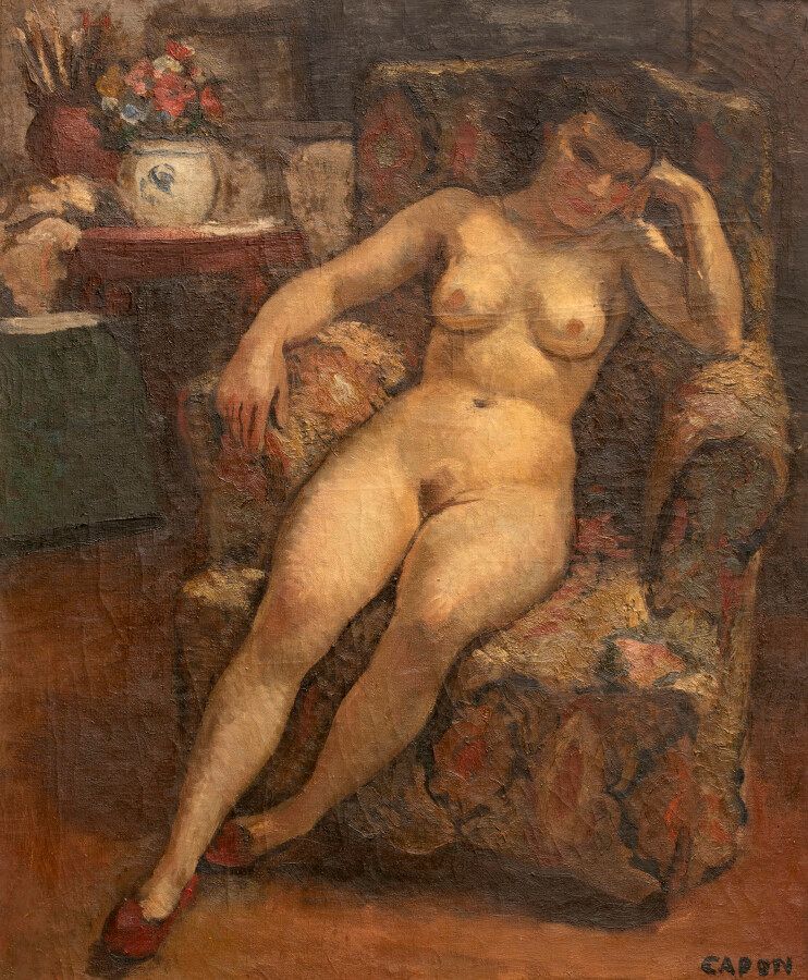 Georges Emile Capon (1890-1980) Le repos du modèle
布面油画，右下方签名 61 x 50 cm