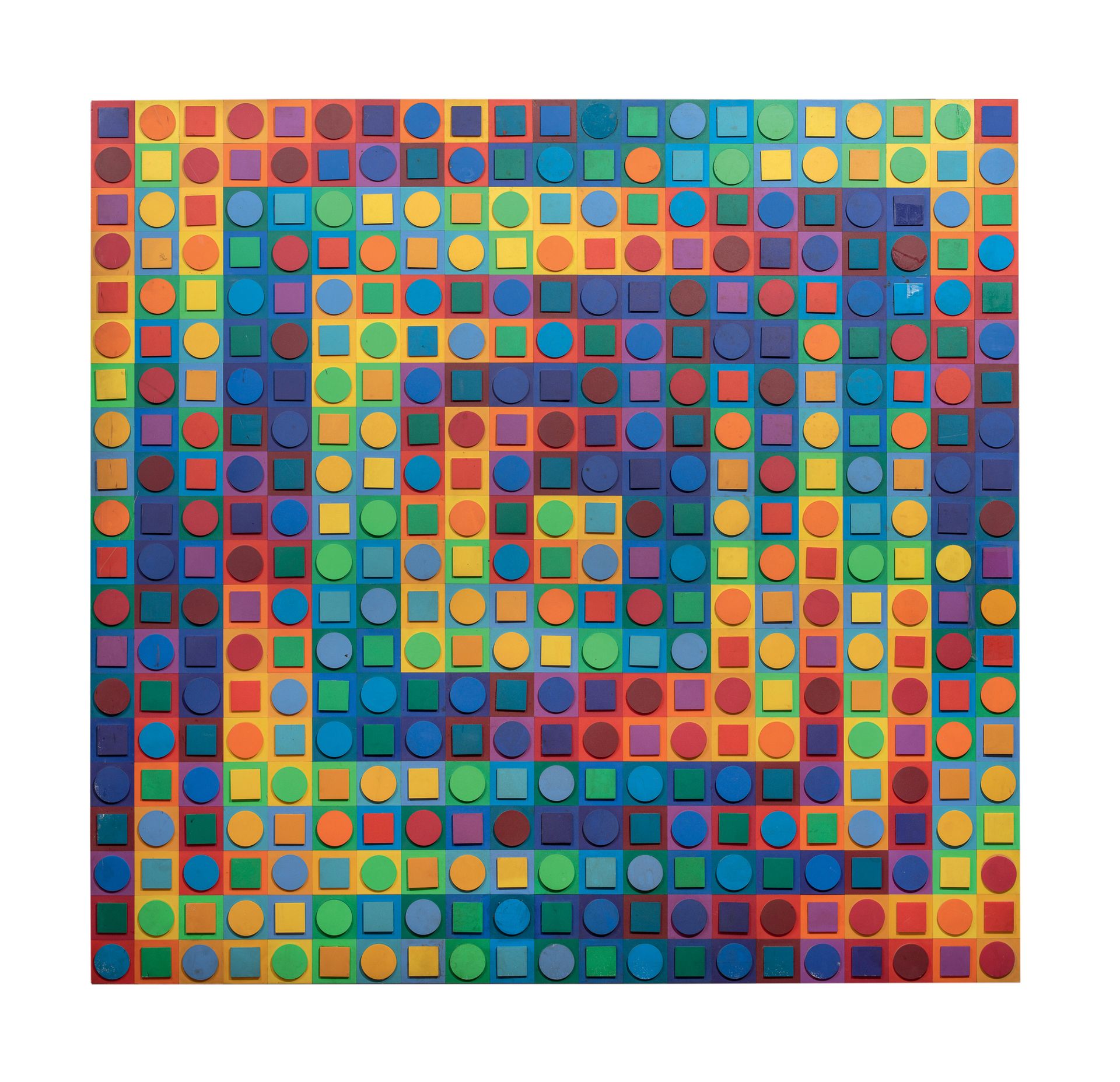 Victor VASARELY (1906-1997) KANTA MAJUS，1970年，原始原型，独特的作品
彩色塑料元素（Basf- Luran）拼贴在胶&hellip;
