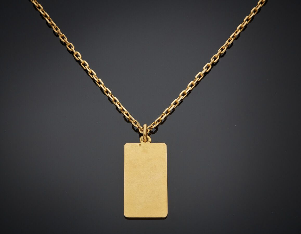 Null CARTIER 

NECKLACE and its plain rectangular "plate" PENDANT in yellow gold&hellip;