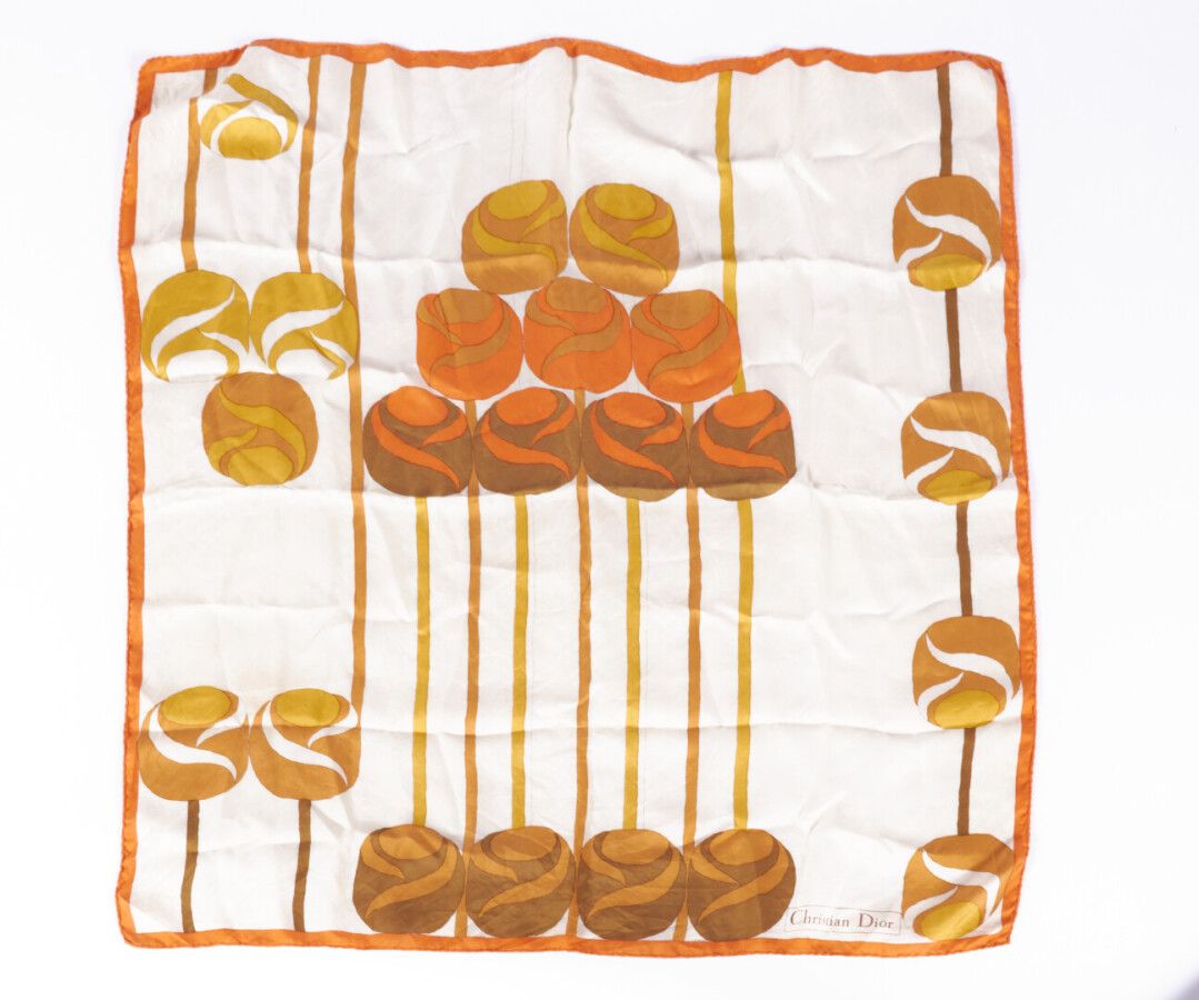 Null CHRISTIAN DIOR - 1970年代

带球状装饰的印花丝绸方块

77 x 77厘米

(迷你土和一个迷你洞)