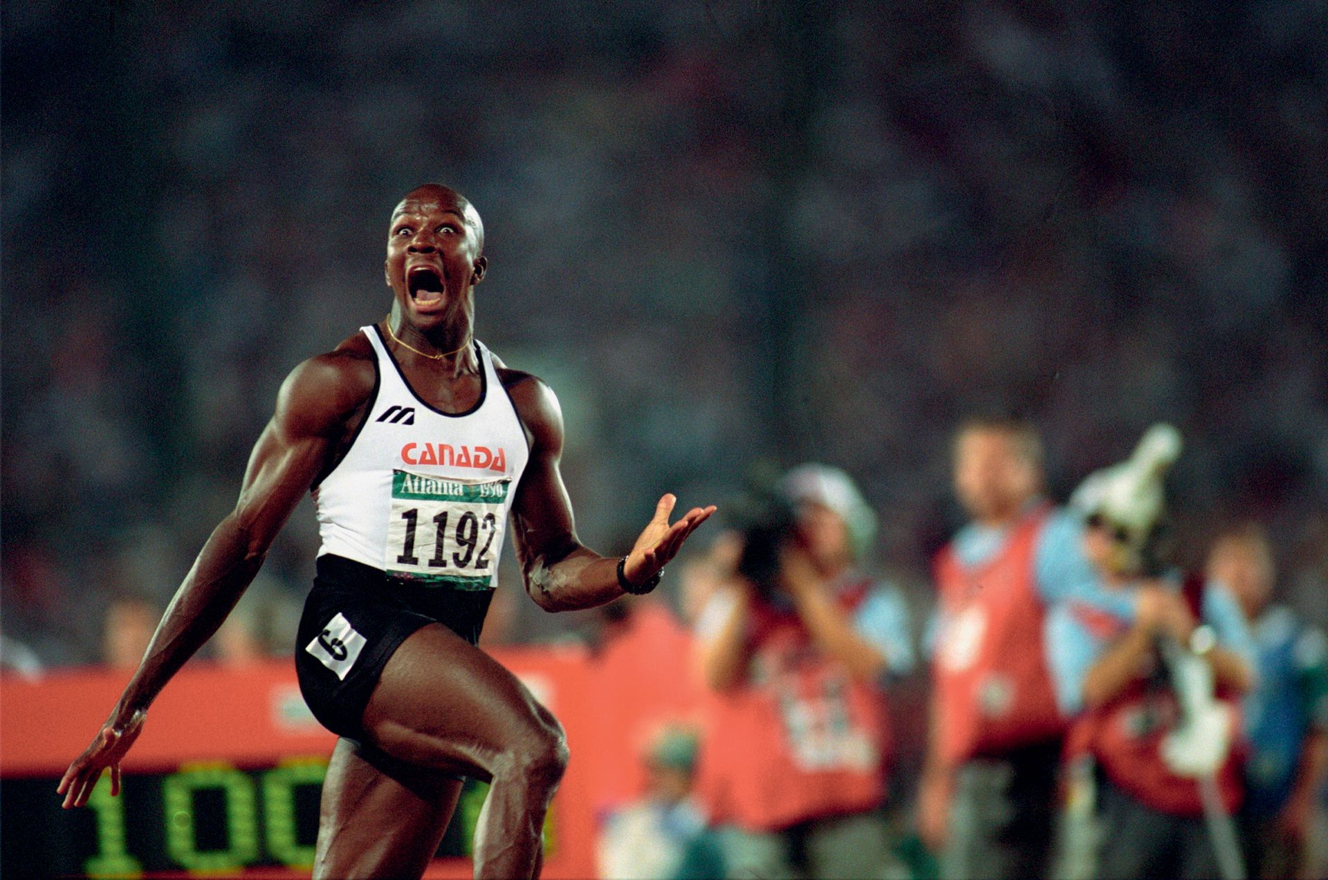 Null Atlanta 1996. Donovan Bailey, 100 metros © Bruno Fablet/L'Équipe 26 de juli&hellip;