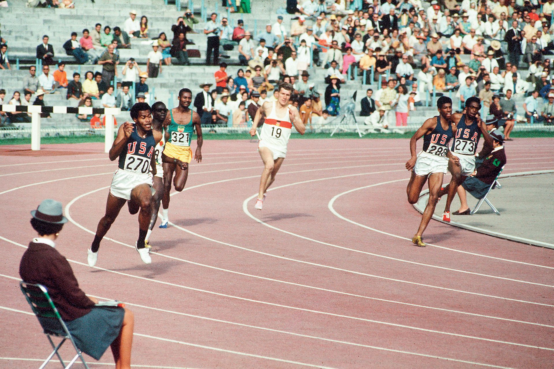 Null Lee Evans, 400m © Robert Legros/L'Équipe 18. Oktober 1968.
Einzelner später&hellip;