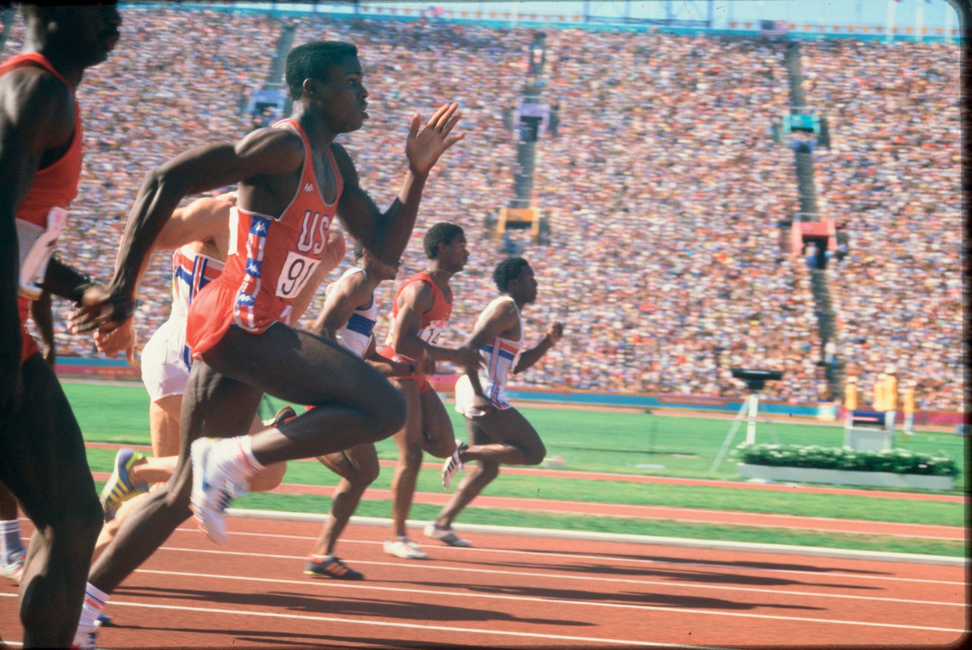 Null Los Angeles 1984. Carl Lewis, 100m © André Lecoq/L'Équipe August 4, 1984.
"&hellip;