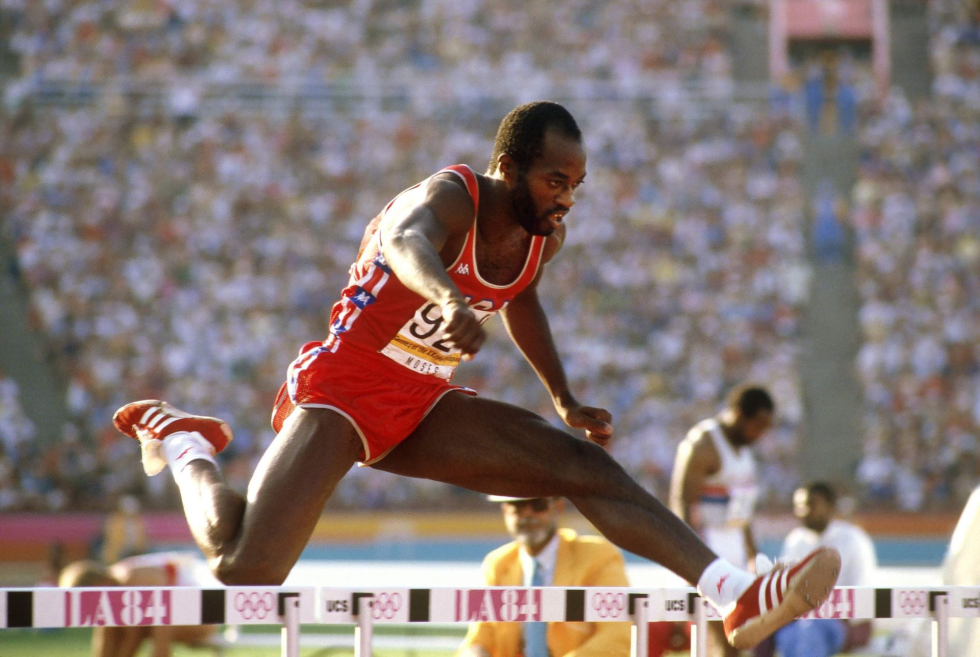Null Los Angeles 1984.
Edwin Moses, 400m haies © André Lecoq/L'Équipe 5 août 198&hellip;