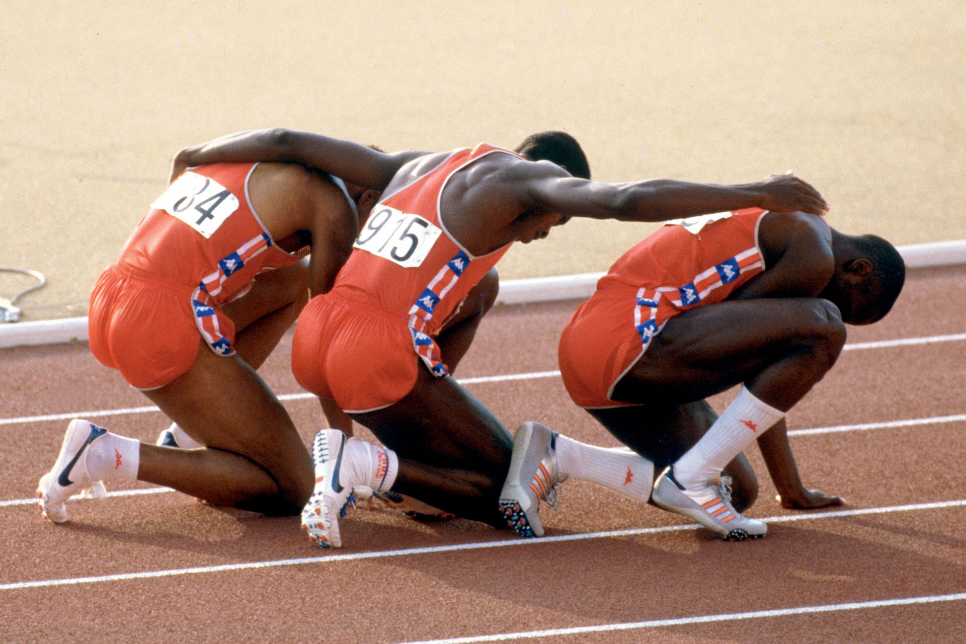 Null Los Angeles 1984.
Carl Lewis, Kirk Baptiste, Thomas Jefferson, 200m © André&hellip;