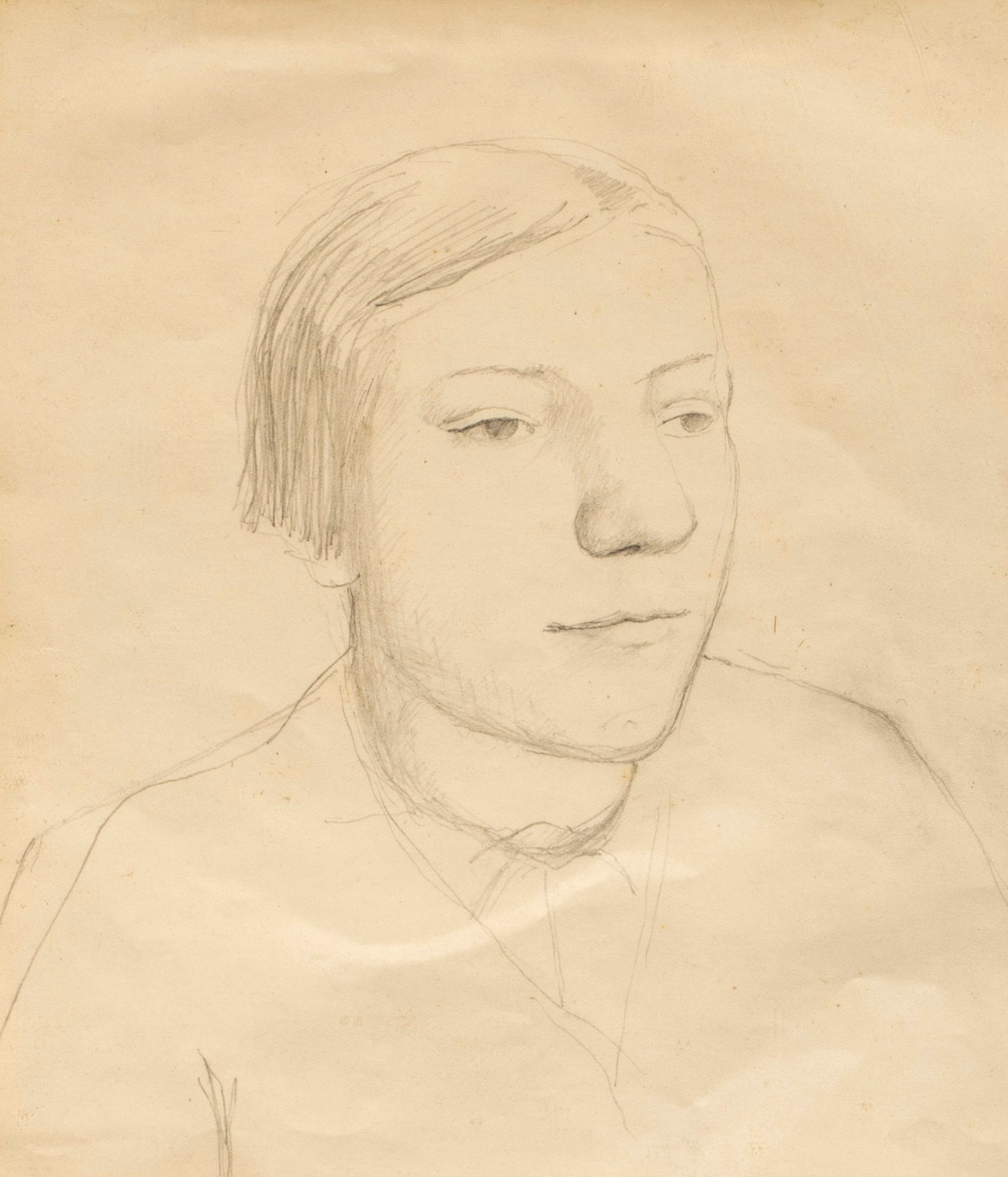 PIERRE TAL COAT (1905-1985) 女人肖像，纸上铅笔，有框架 20 x 18 cm