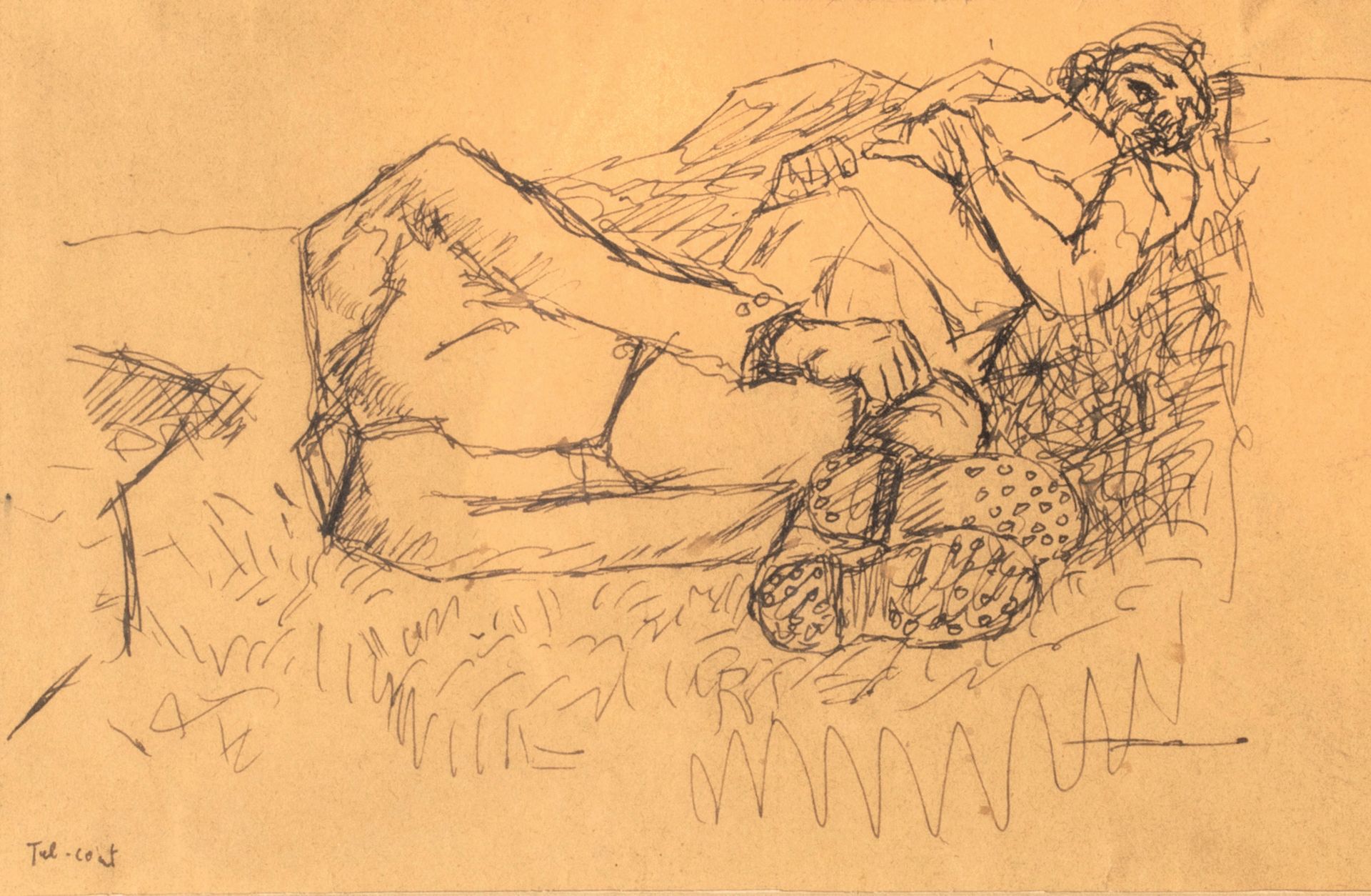 PIERRE TAL COAT (1905-1985) 
Soldiers at rest 1940 , 

Ink on paper, signed lowe&hellip;