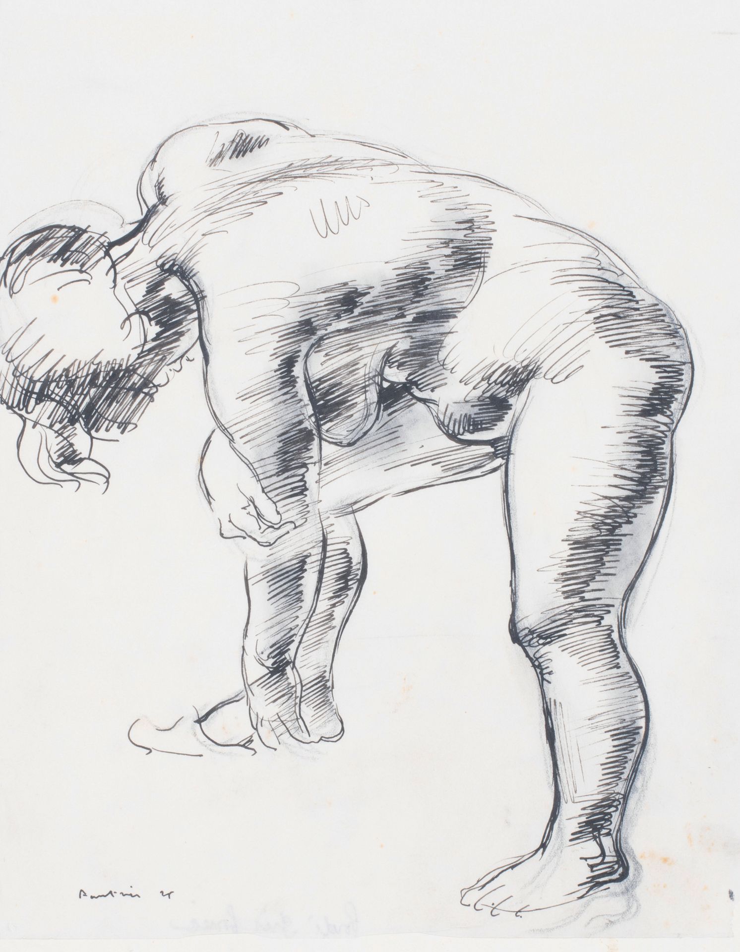 Jean FAUTRIER (1898-1964) 
裸体，1925年



水墨在薄的有水印的BFK Rives纸上，左下角有签名和日期，附在纸板的边缘，有少&hellip;