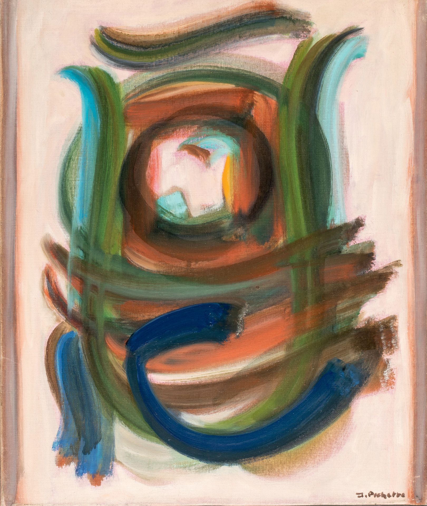 James PICHETTE (1920-1996) Hod, 1965
布面油画
右下方有签名，标题，会签，日期，背面有展览标签
46 x 38 cm 展览：&hellip;