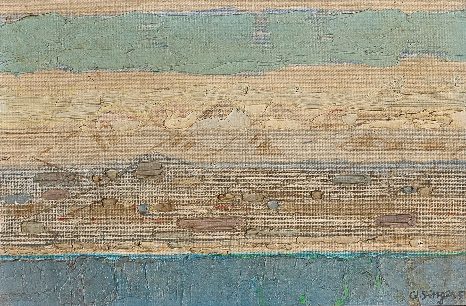 Gérard SINGER (1929-2007) Paysage de pyramides
Huile sur toile, signée en bas à &hellip;