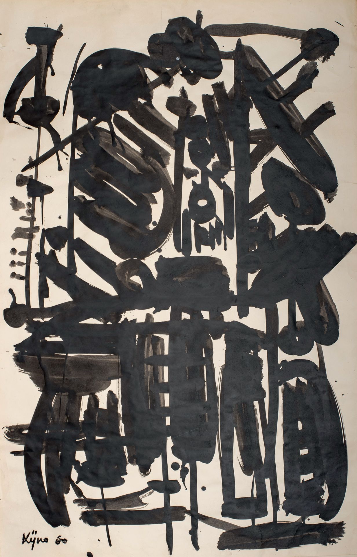 Ladislas KIJNO (1921-2012) Composition in black 1960
Ink on paper, signed lower &hellip;