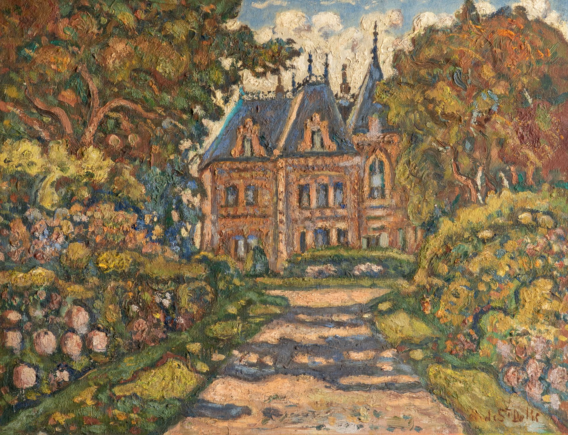 René Liénard de SAINT DELIS (1873-1958) The Manor
Oil on cardboard, signed lower&hellip;